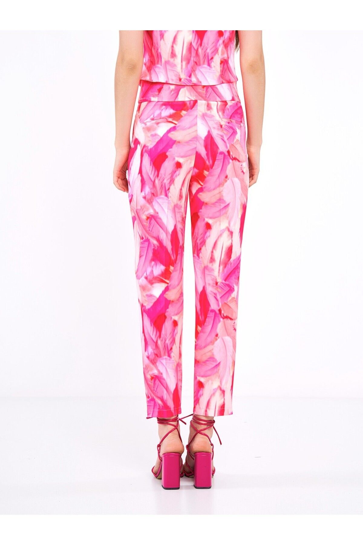 Swass-Limited Edition Pink Feather Pattern Trousers 6