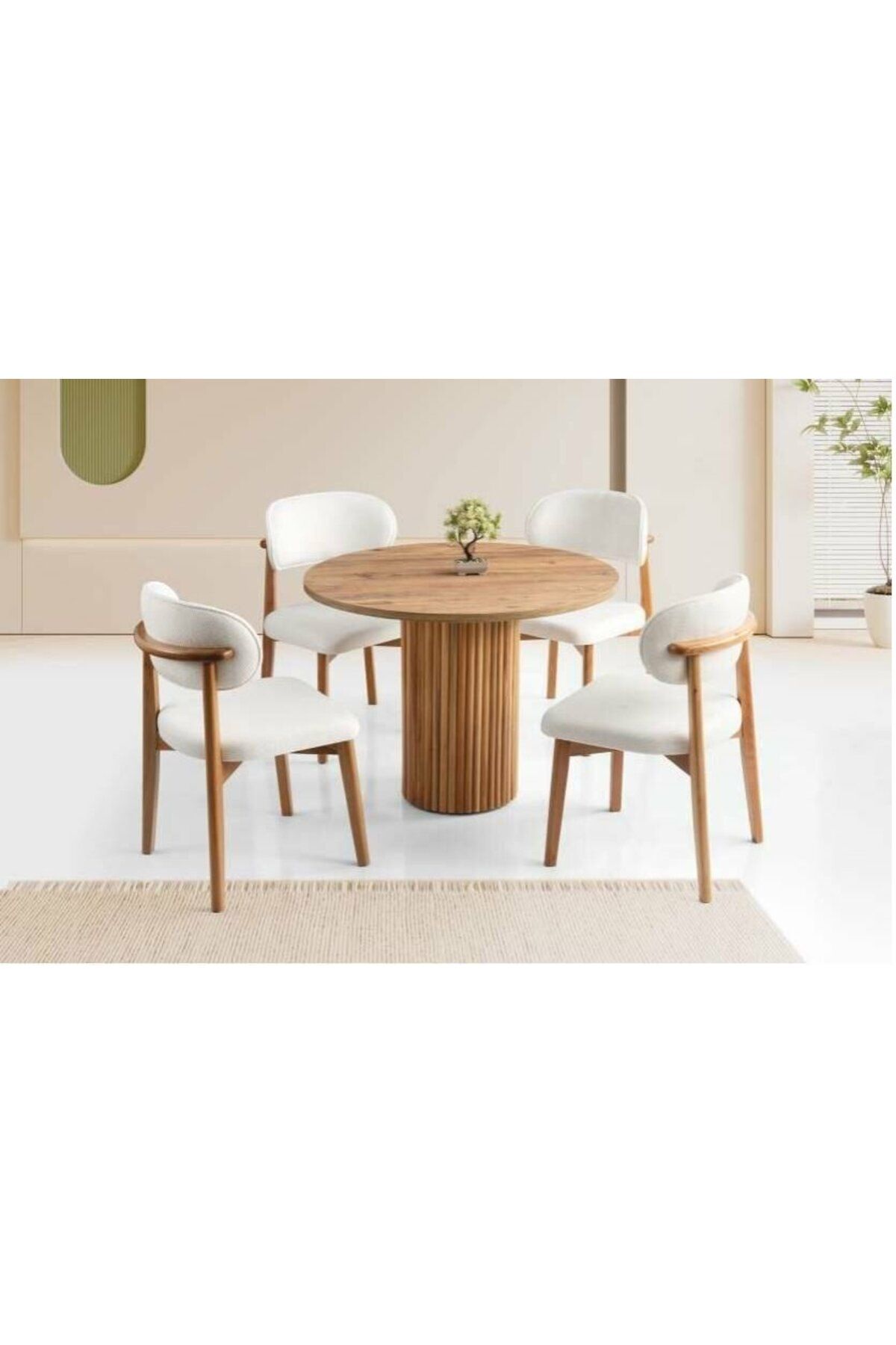 Yuvaset Home MDF Masa/ Atlantik Çam-Polo Sandalye Masa Takımı