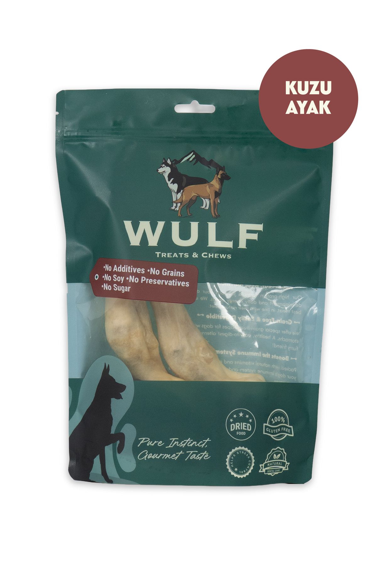 WULF Kuzu Ayak %100 Doğal Kemirmelik Köpek Ödül Maması 2 Adet