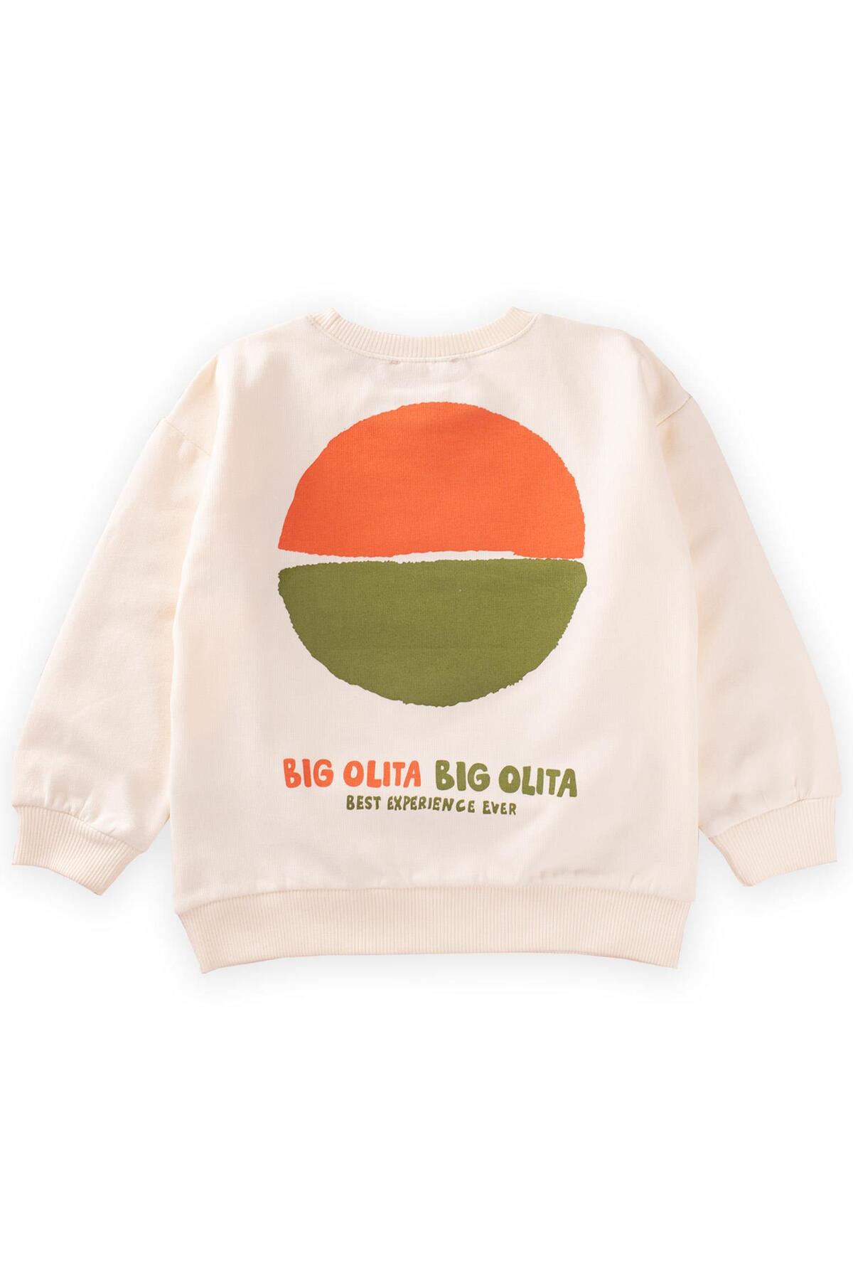 Cigit Bıg Olıta Baskılı Sweatshirt 2-10 Yaş Ekru fotoğrafı 3 (önizleme)
