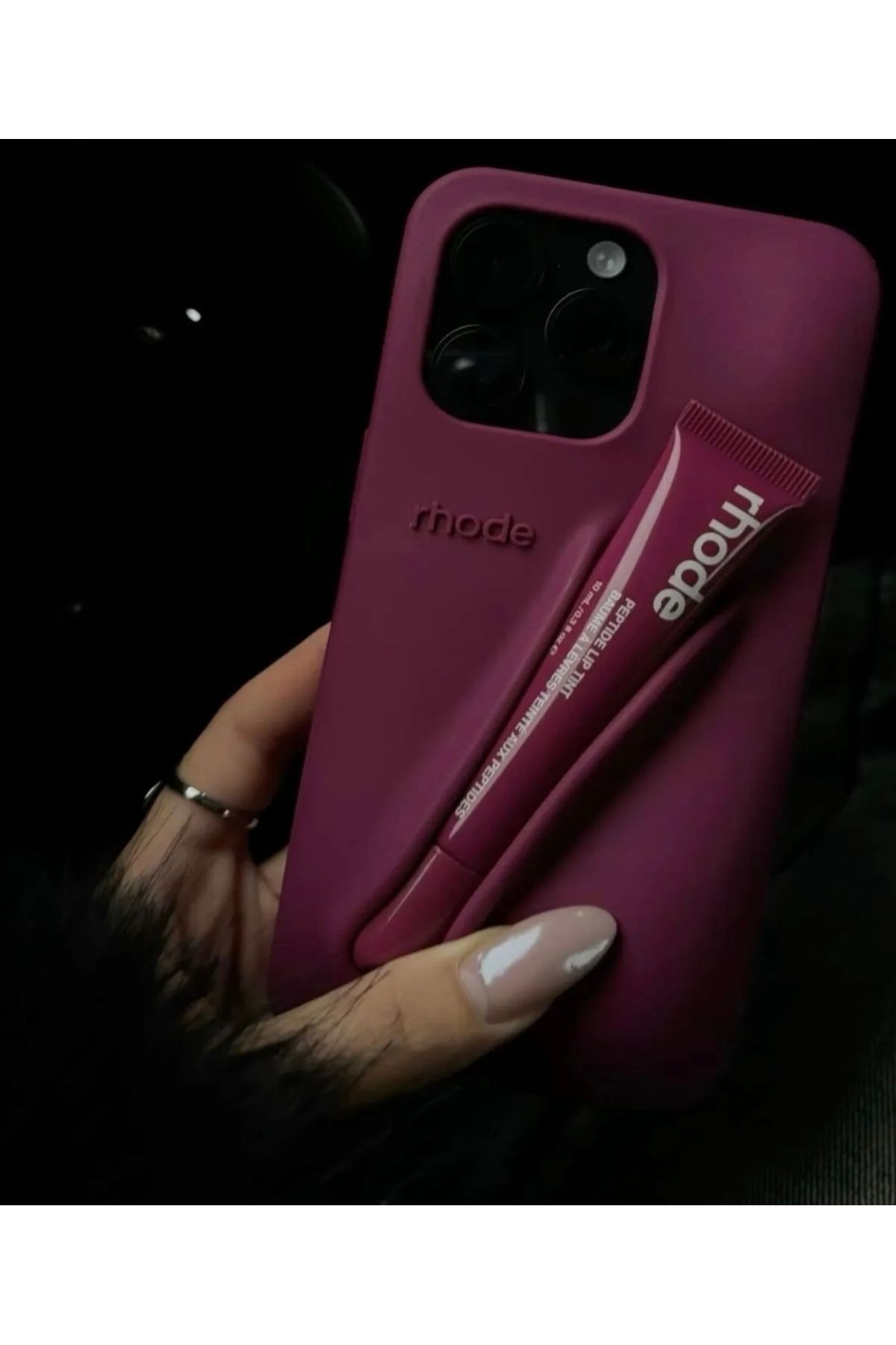 FİŞNEİLETİŞİM FİŞNE İLETİŞİM IPHONE 15 PROMAX UYUMLU RHODE KILIF (BORDO)
