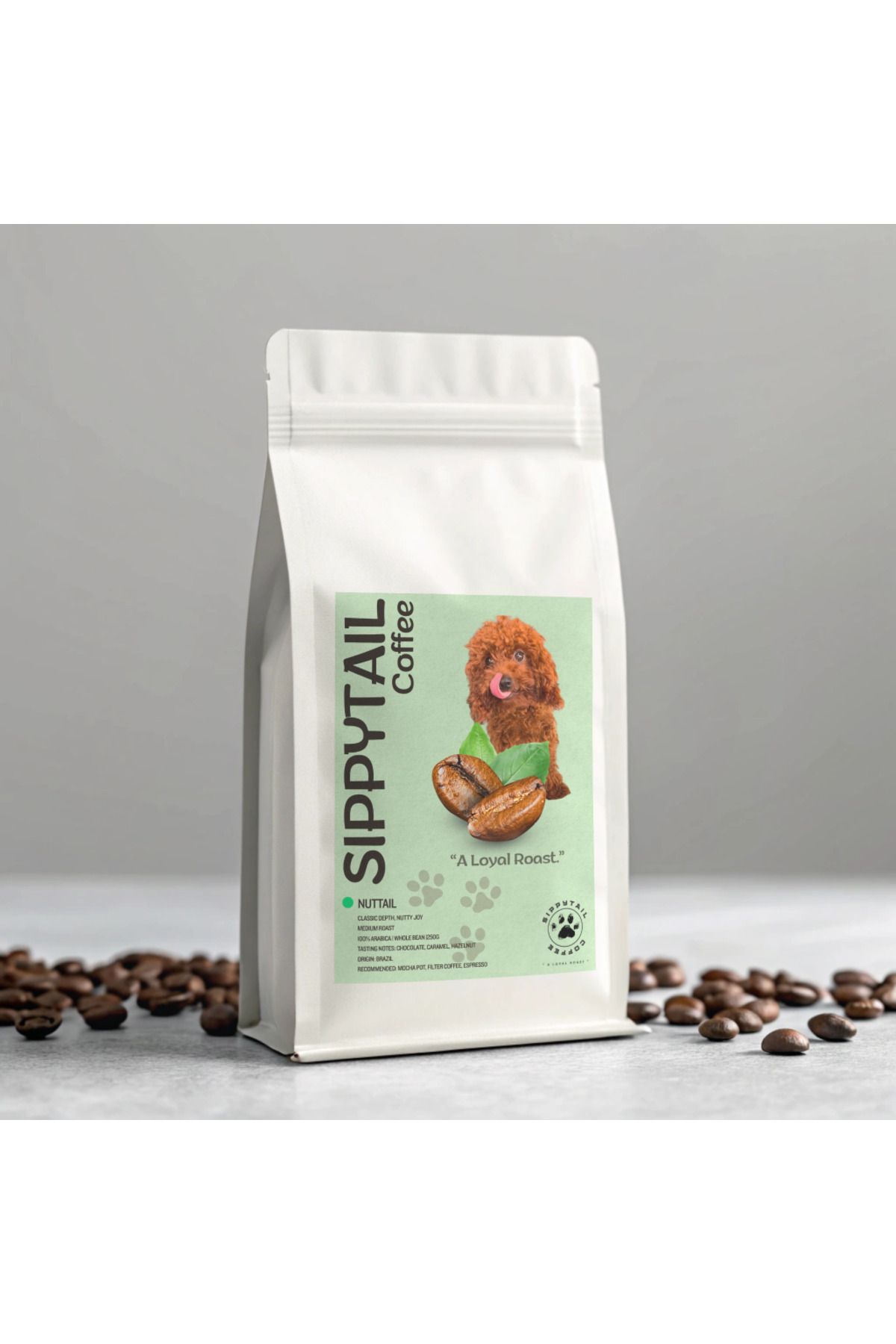 Sippytail Coffee Nuttail – Brezilya Arabica Kahve 250g (Çekirdek veya Öğütülmüş)