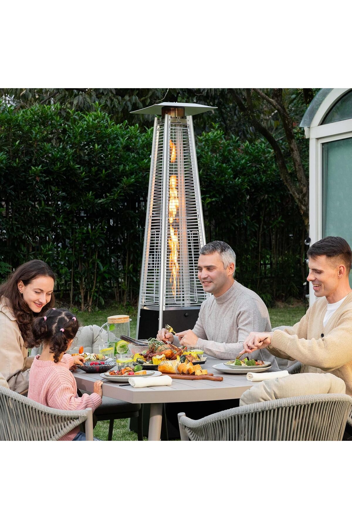 دفاية غاز استيل الفيصلية بشكل هرمي بطول 1.8 متر CM-36465