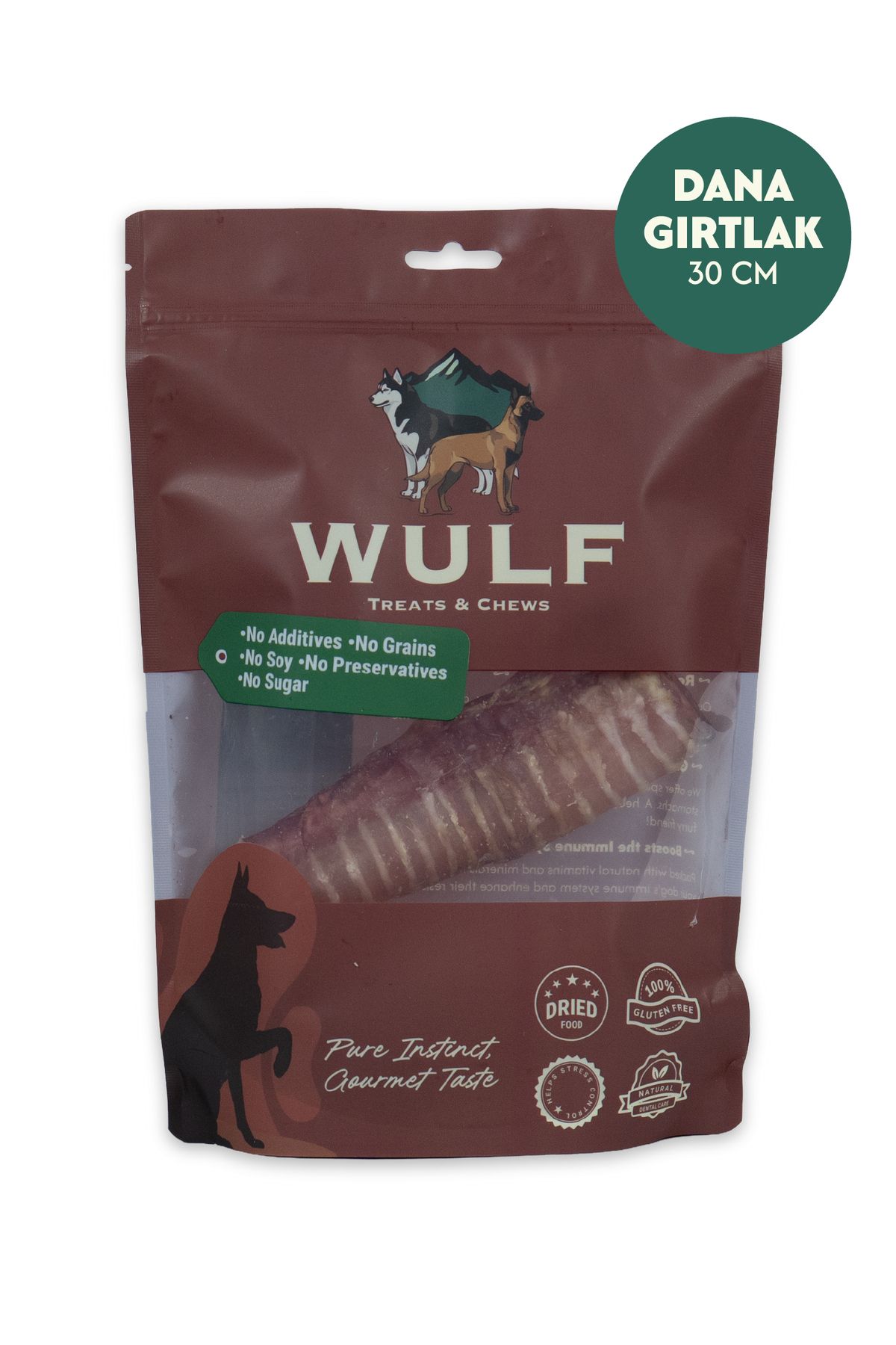 WULF Dana Gırtlak 30 cm 1 Adet %100 Doğal Köpek Ödül Maması