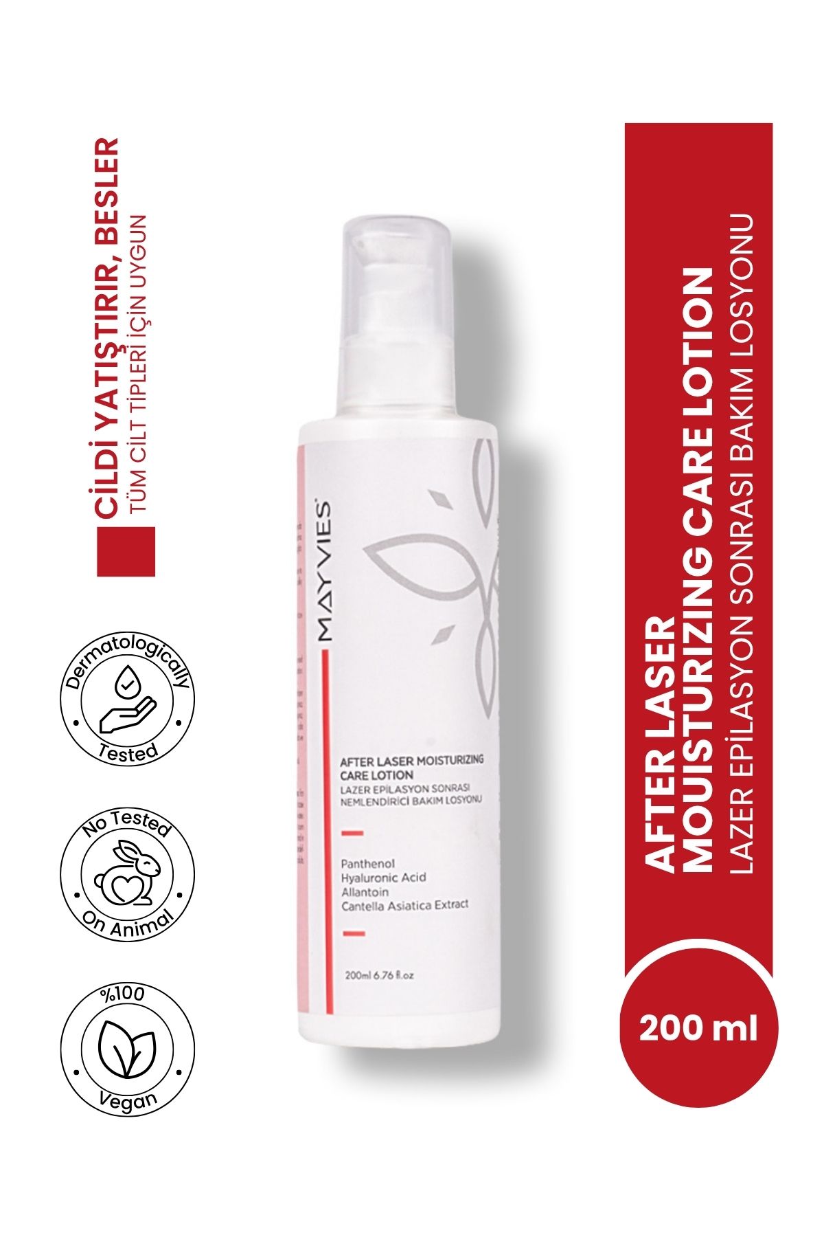MAYVIES Lazer Sonrası Onarıcı Bakım Yağı Cilt Yenileyici & Yatıştırıcı Doğal İçerikli 200ml