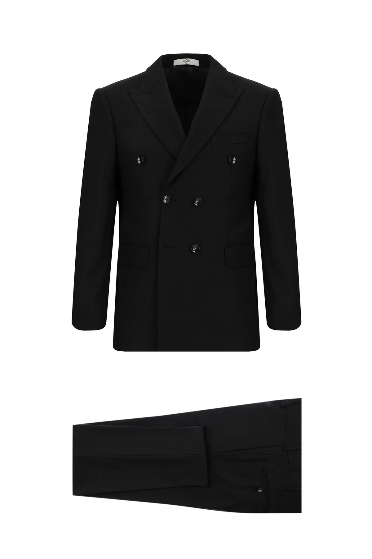 Kiğılı Slim Fit Dar Kesim Desenli Kruvaze Takım Elbise