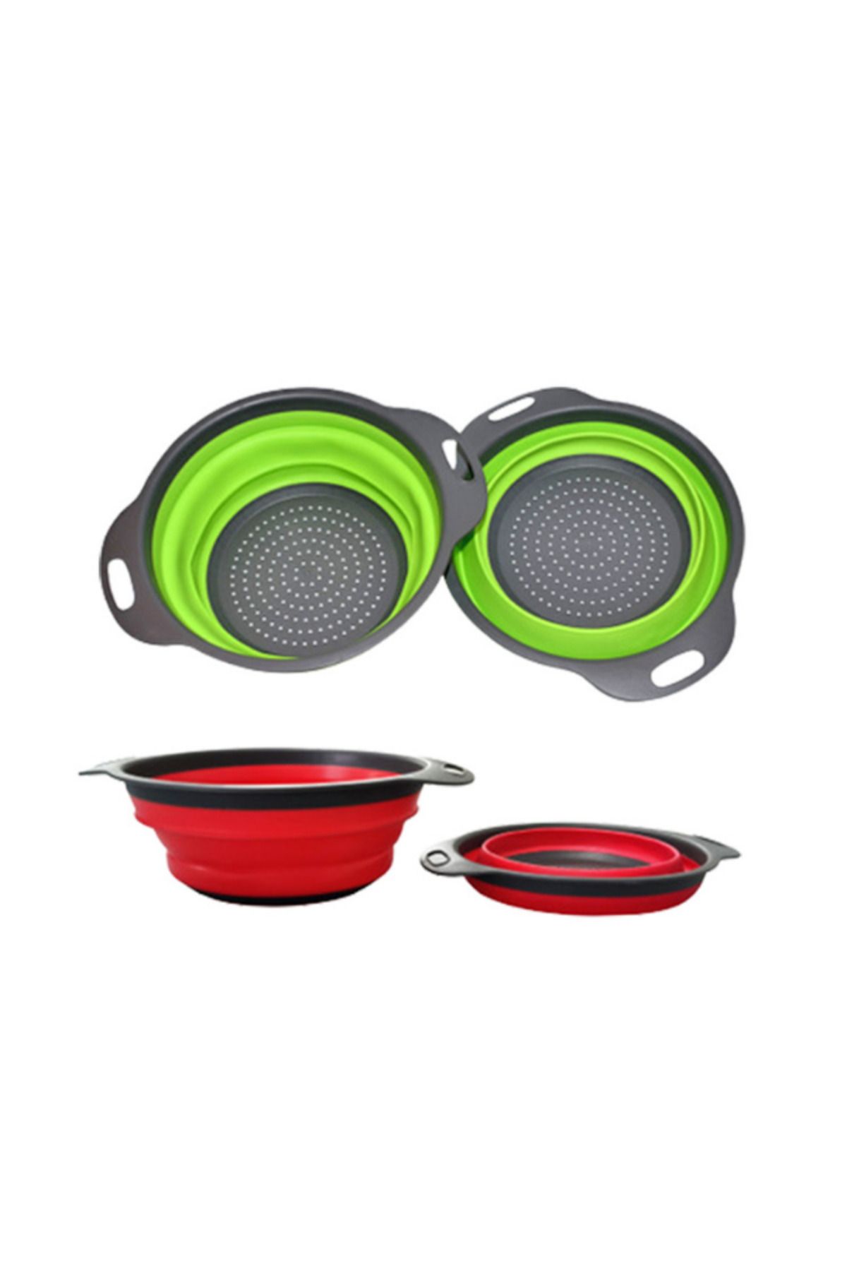 Generic-Collapsible Colander Set - Red 4