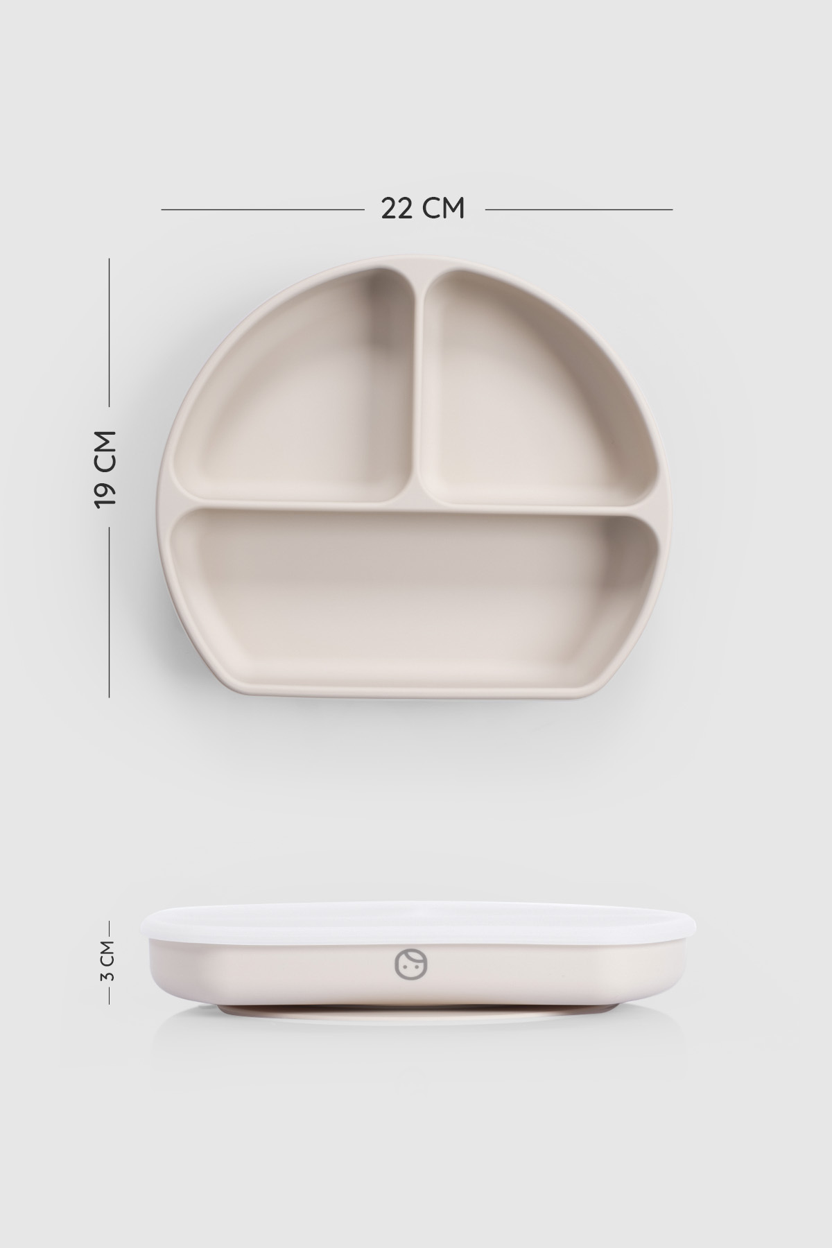 Little Gusto 3 Bölmeli Kapaklı Silikon Vakumlu Bej Mama Tabağı fotoğrafı 5 (önizleme)