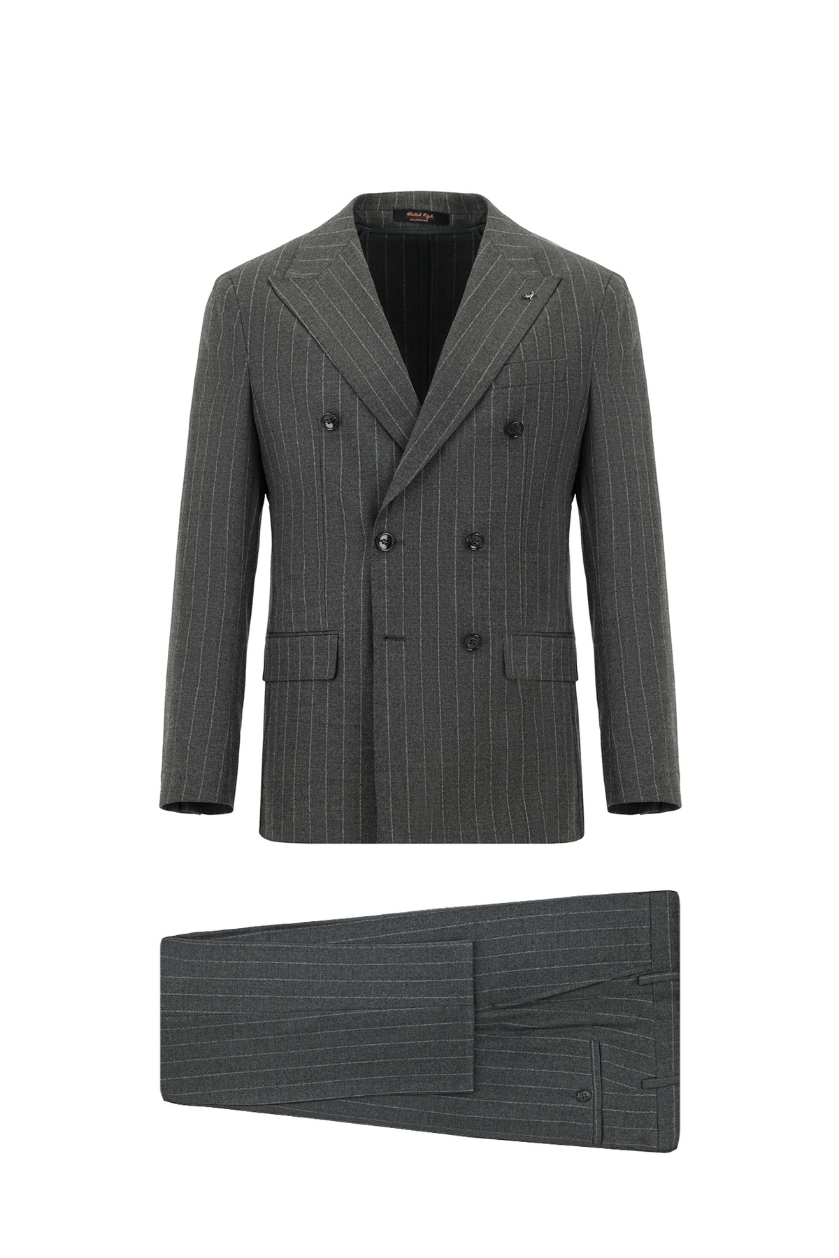 کیگیلی کت و شلوار پشمی راه راه با برش بسیار باریک و دو دکمه، بسیار باریک و مناسب