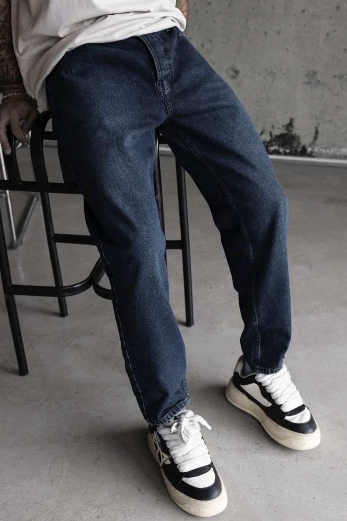 thesunfyre Erkek Baggy Kalıp Kot Jean Bol Kesim Pantolon