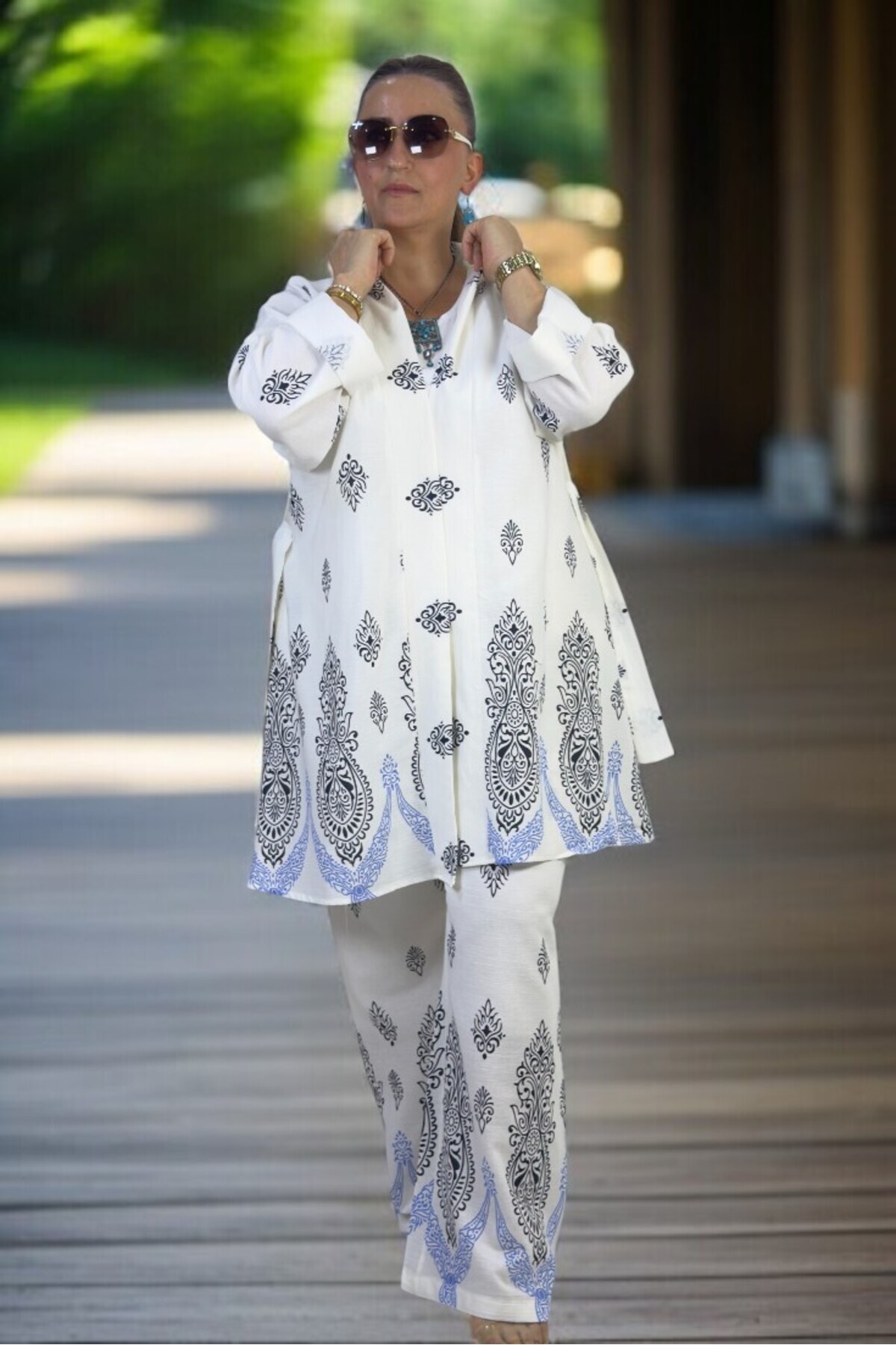 yagmurberen-PANTY LINED LARGE SIZE KIMONO BOTTOM TOP DOUBLE SET 5