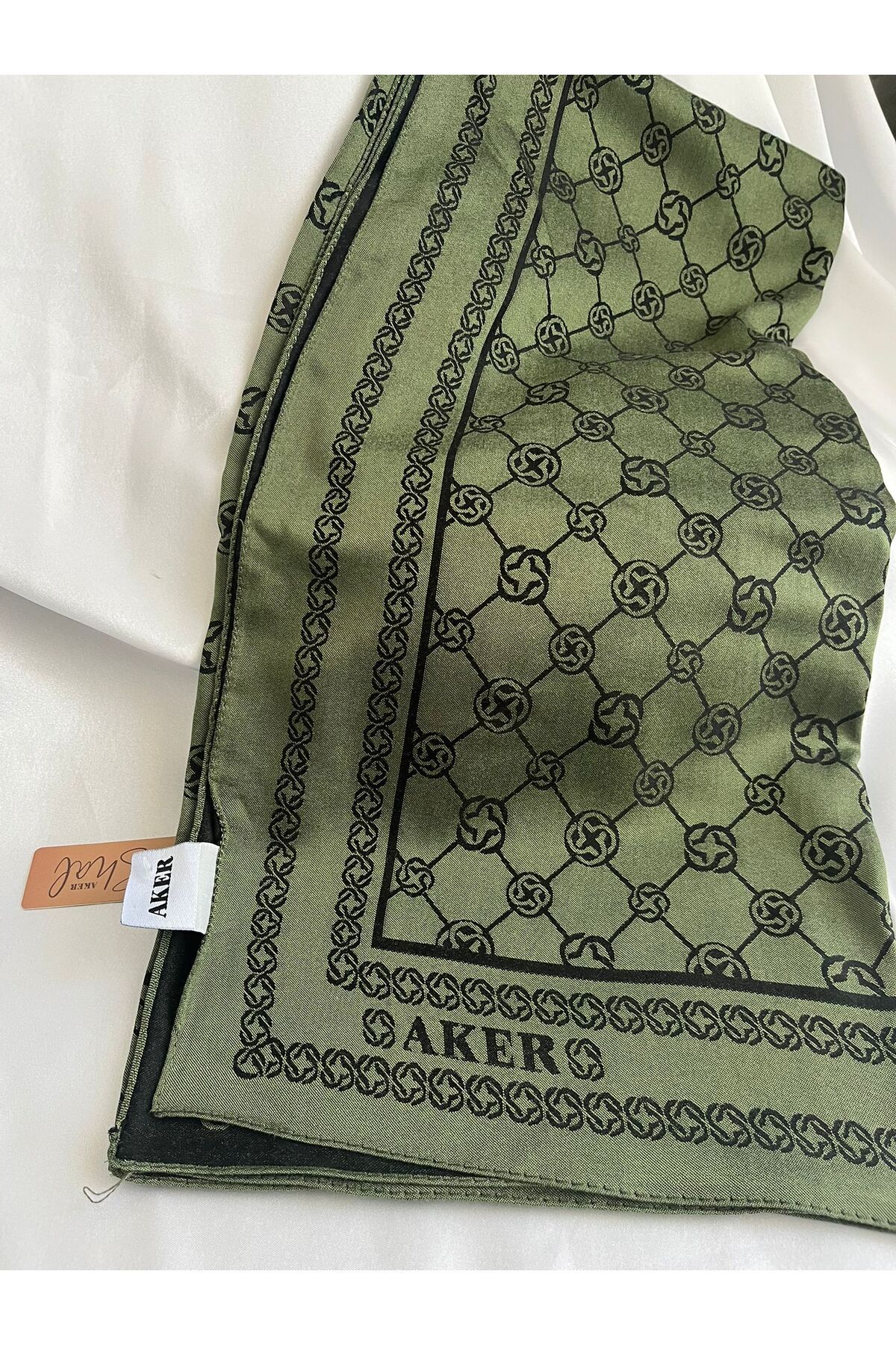 AKERS Yeşil renk yüksek kalite kadın şal