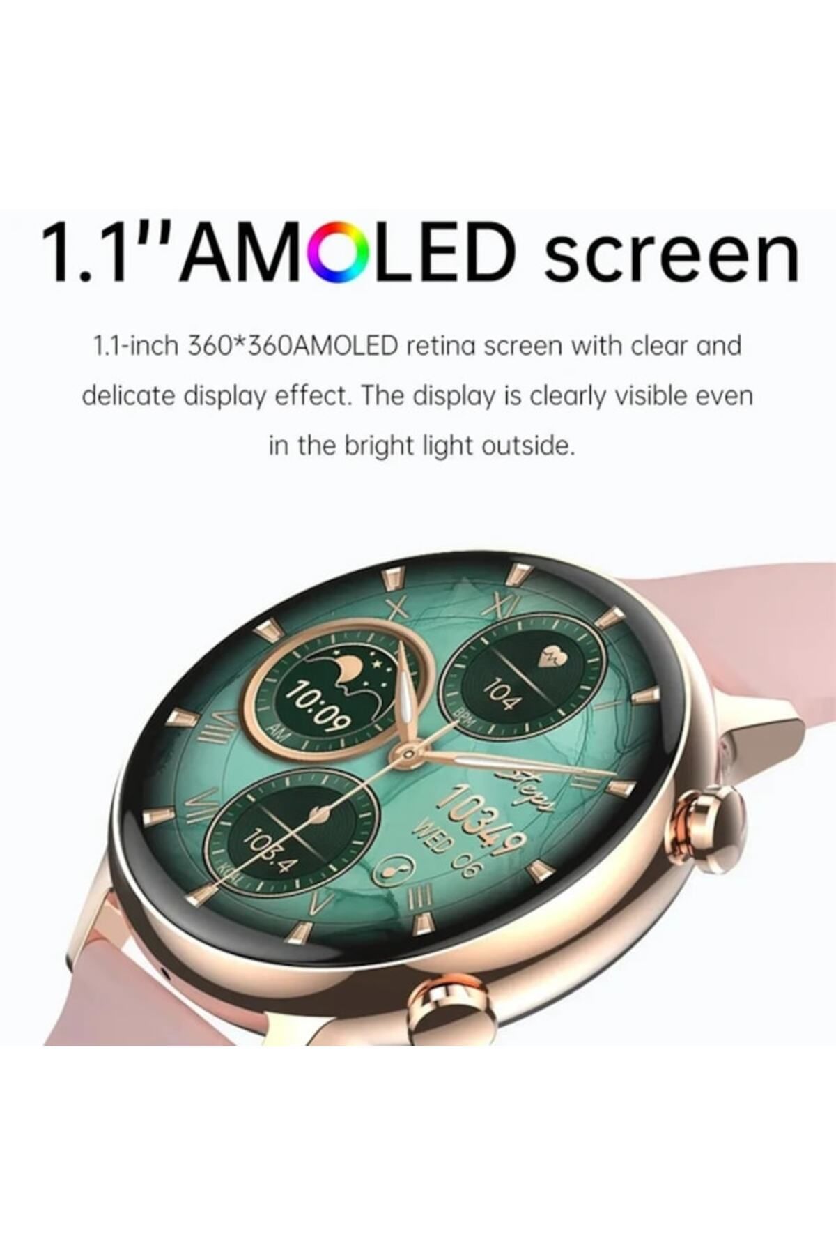 ideal STORE-Ceas inteligent IdealStore Live On Watch, ecran AMOLED HD de 1,1 inci, apeluri și mesaje, Bluetooth, NFC, funcție Heart R 3