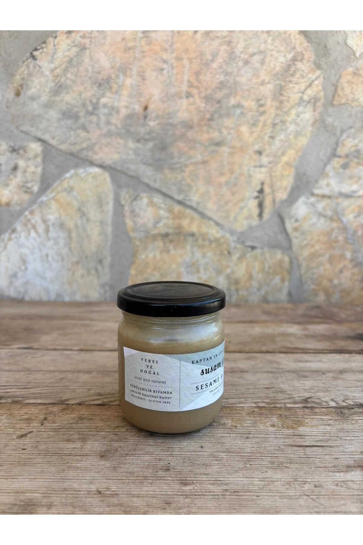 Kaptan`ın Ceviz Çiftliği Yerli Gökova Susam Tahini Glütensiz - Vegan - Sağlıklı Yağ Kaynağı 155 g