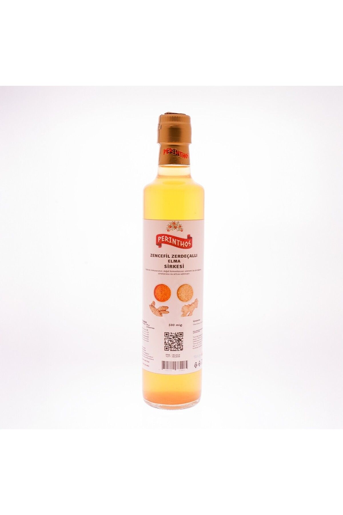 Perinthos ZENCEFİLLİ ZERDEÇALLI ELMA SİRKESİ 500 ML