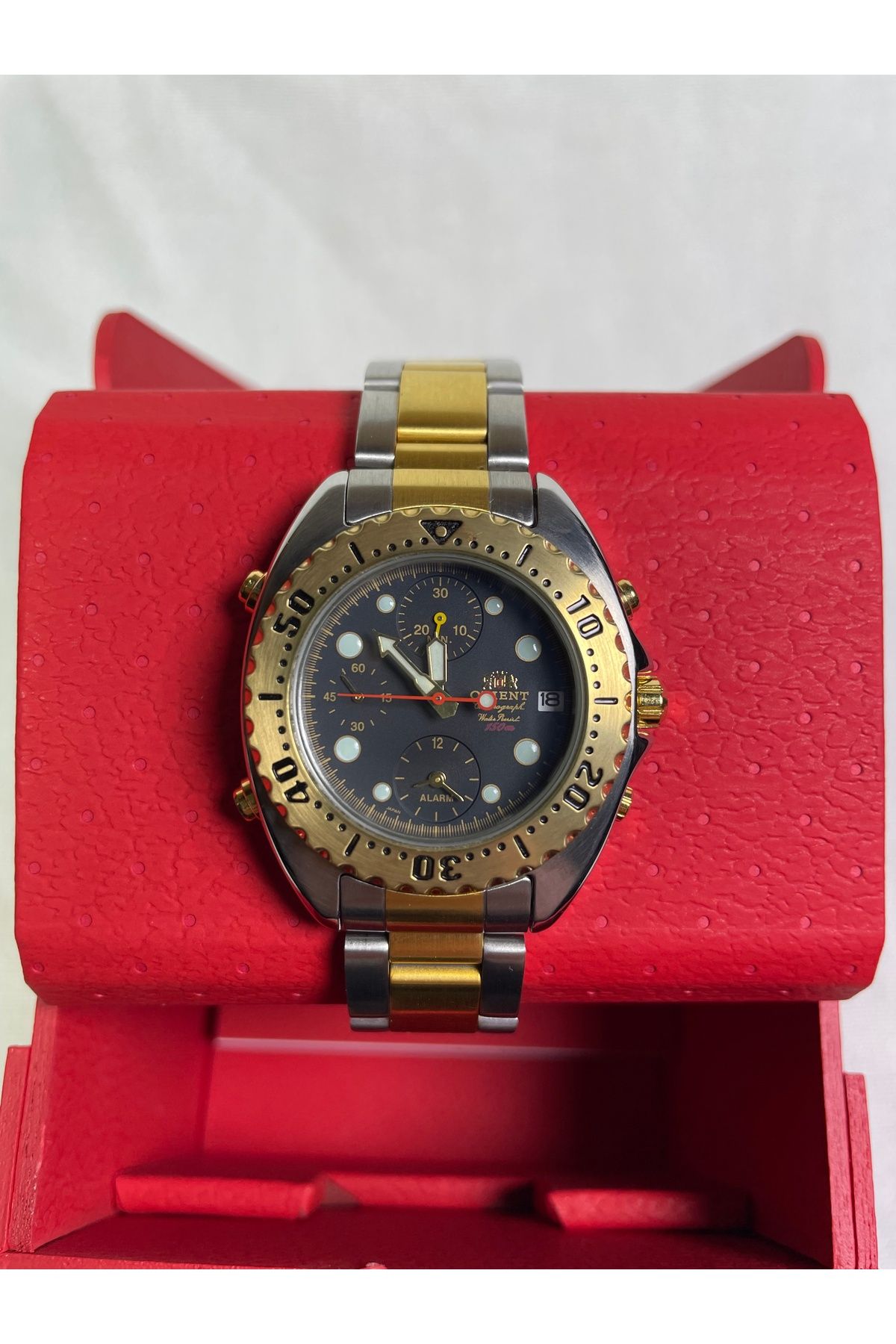 Orient BS902025117A Retro Model Takvimli Füme Kadranlı Kronometre ve Alarmlı Lüks Erkek Kol Saati