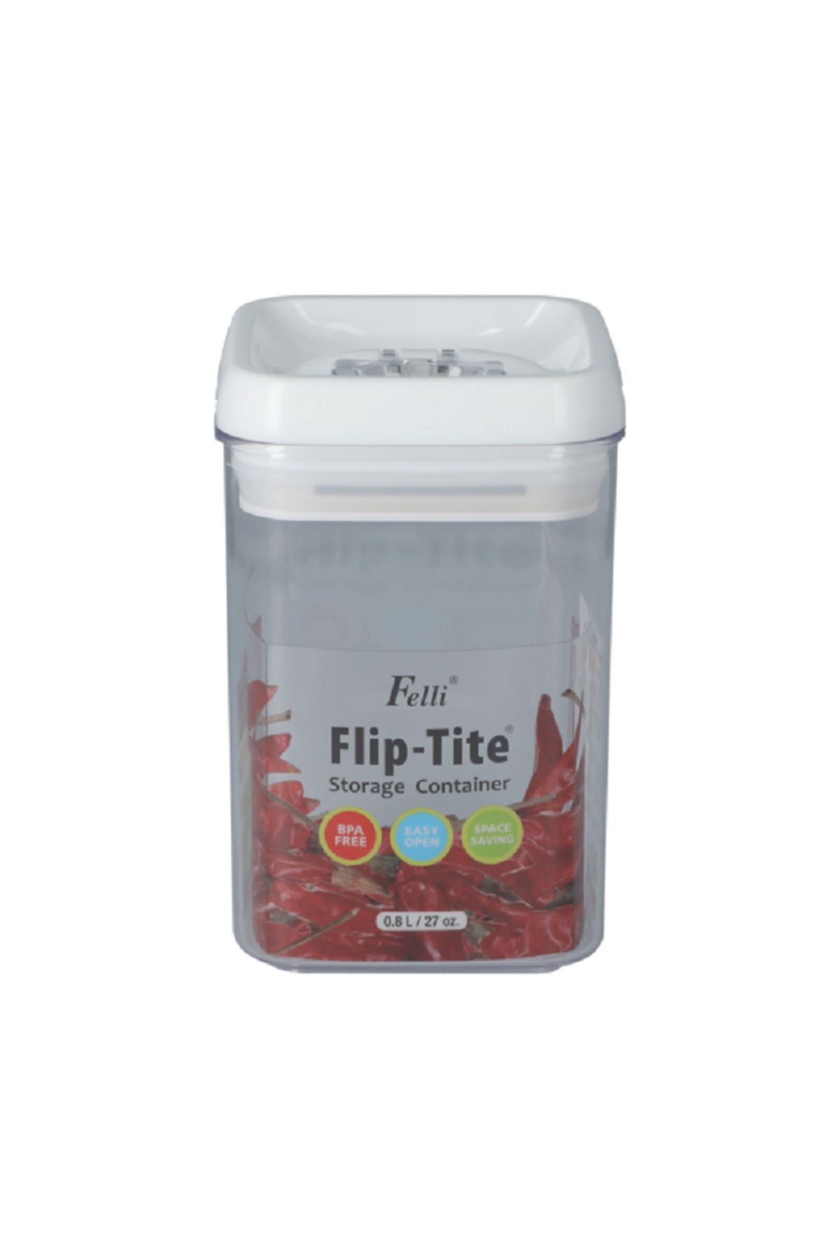 Felli-Flip-Tite Rectangular Storage Container Clear and White 1
