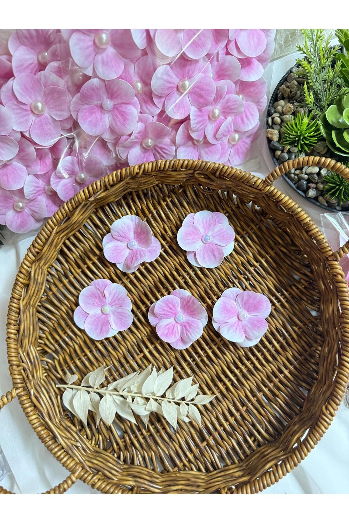 LAYLAEVENTS İncili Ortanca yapay Hazır Çiçek -25 li paket-açık pembe