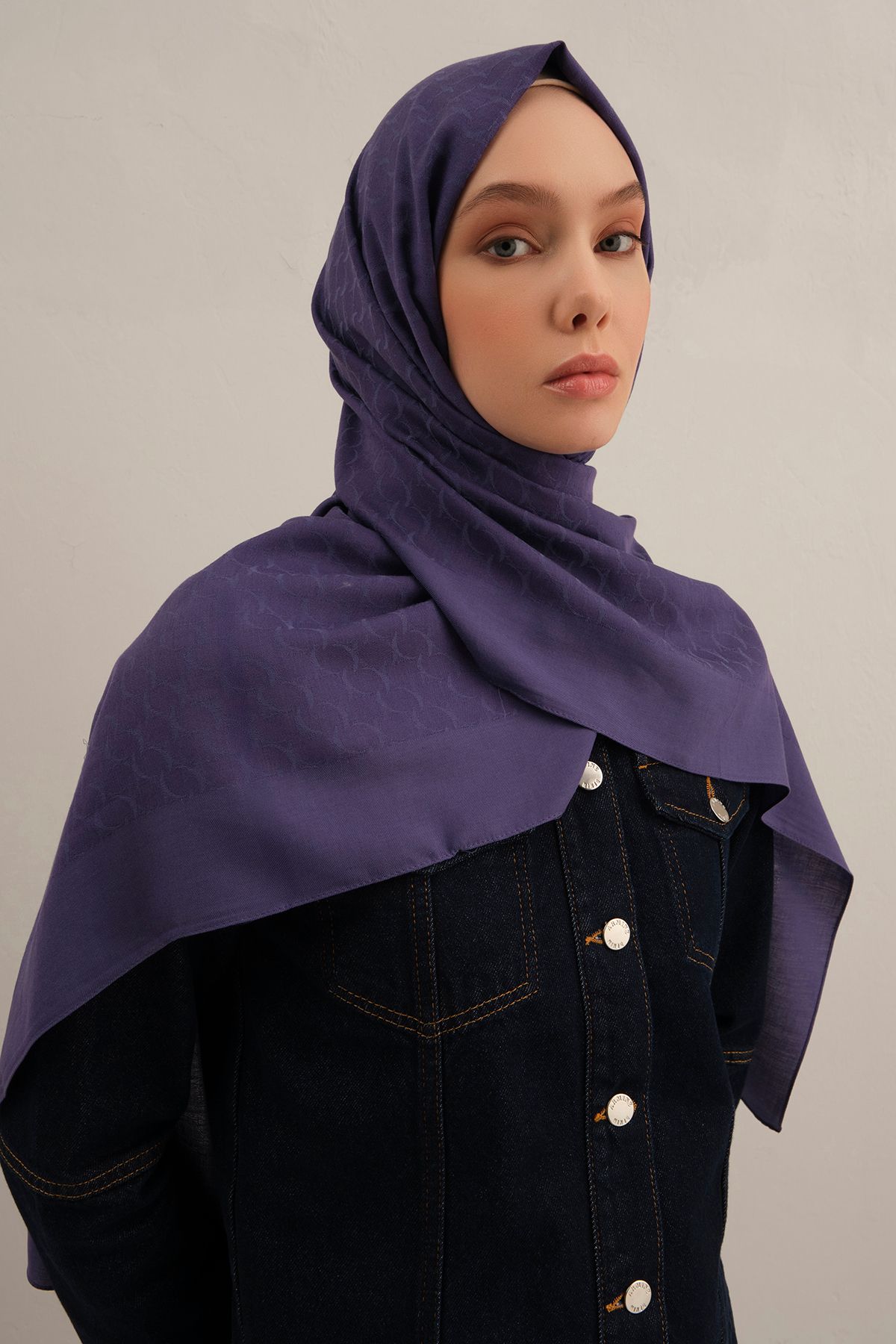 Armine Mor Link Desen Bambu Cotton Şal 68