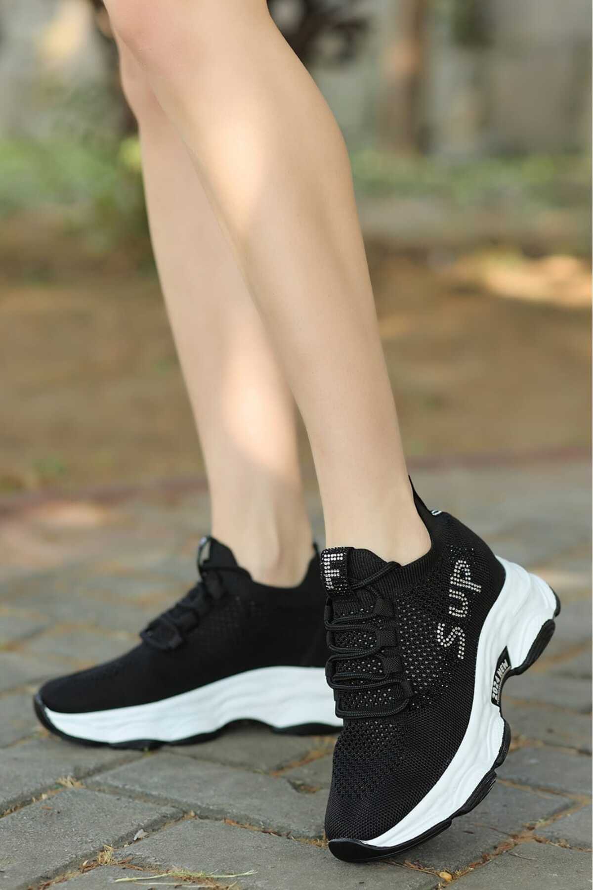 LEYDİ SHOES Frm Sup Siyah Triko Spor görsel 2