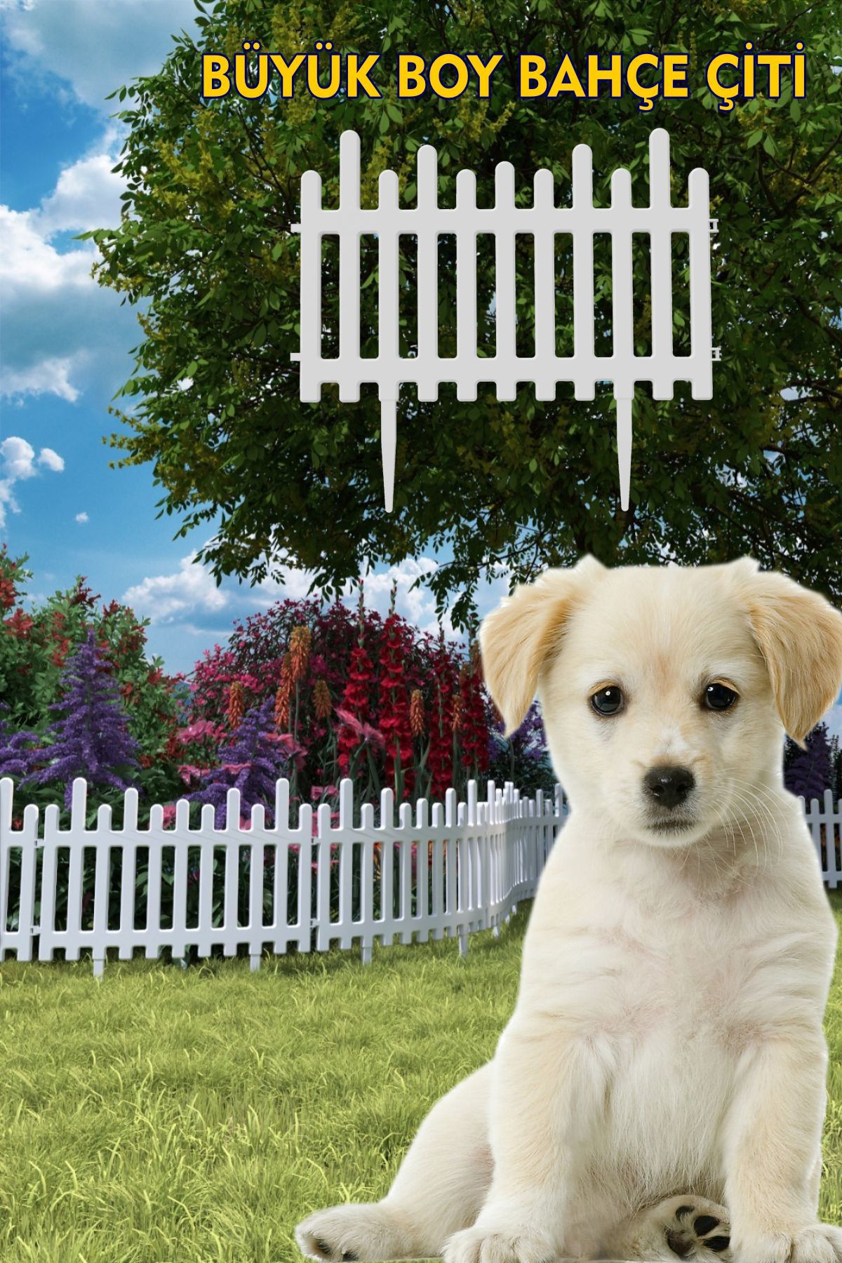 Taşmatik Fence Bahçe Koruma Bahçe Çit Bahçe Düzenleme Peyzaj Kırılmaz 20 Ad (11 MT) Beyaz