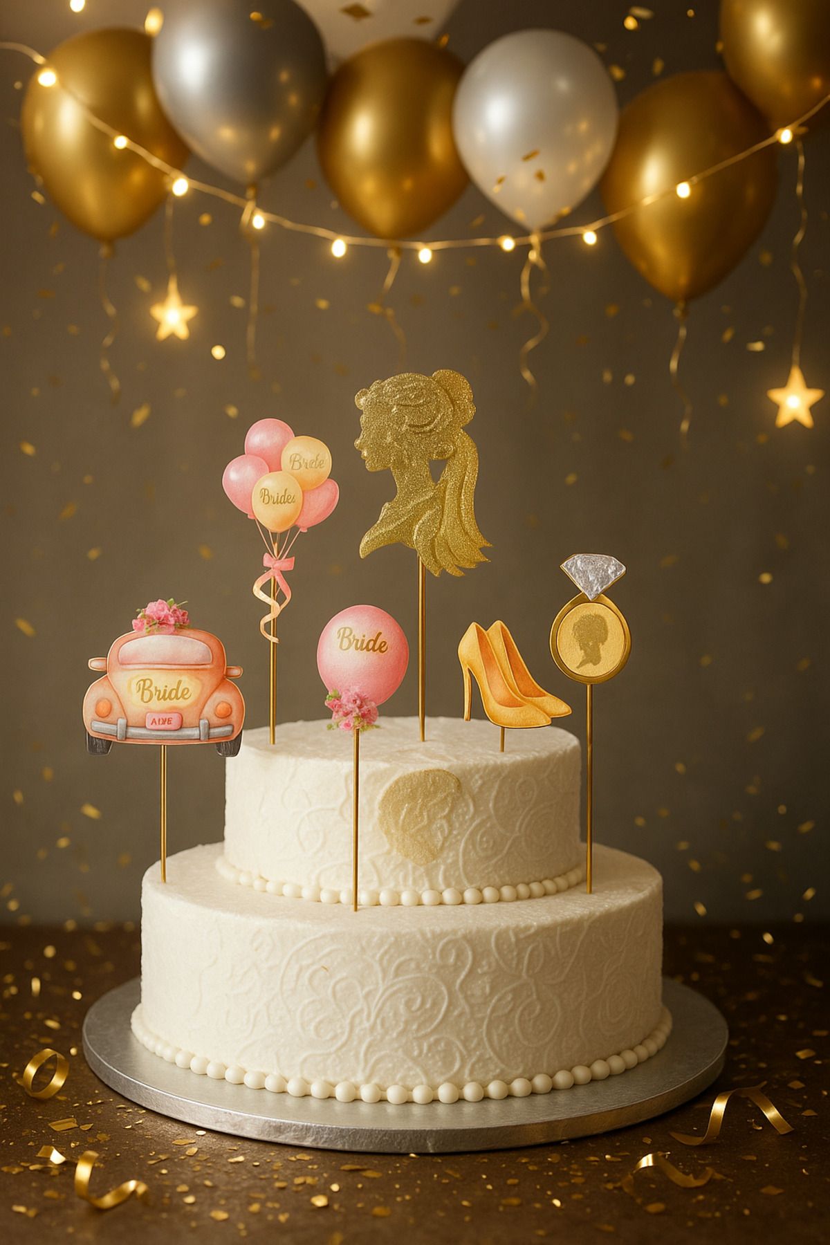 SmyrnaDesing Bekarlığa Veda Partisi Bride To Be Süsü Kürdan Gold