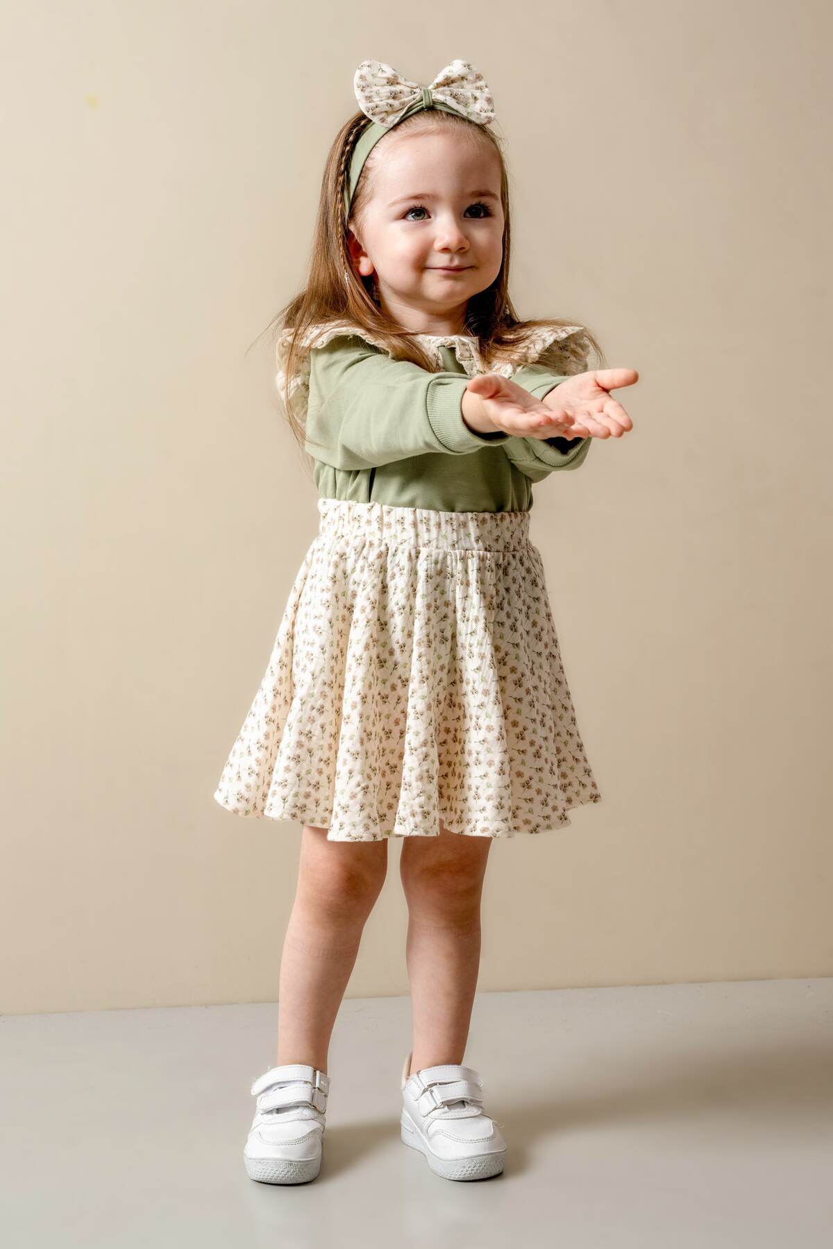 JNF kids Kız Bebek Etekli Takım Toka Hediyeli fotoğrafı 4 (önizleme)