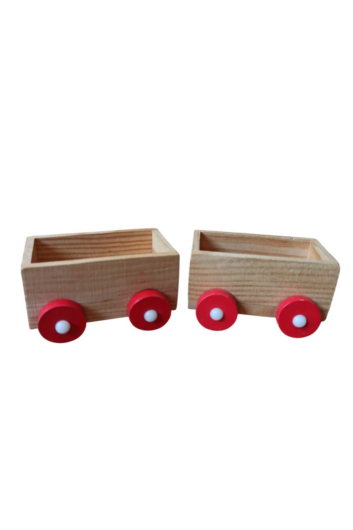Hureggo vintage ahşap vagon 2 adet & 9x5x5 cm