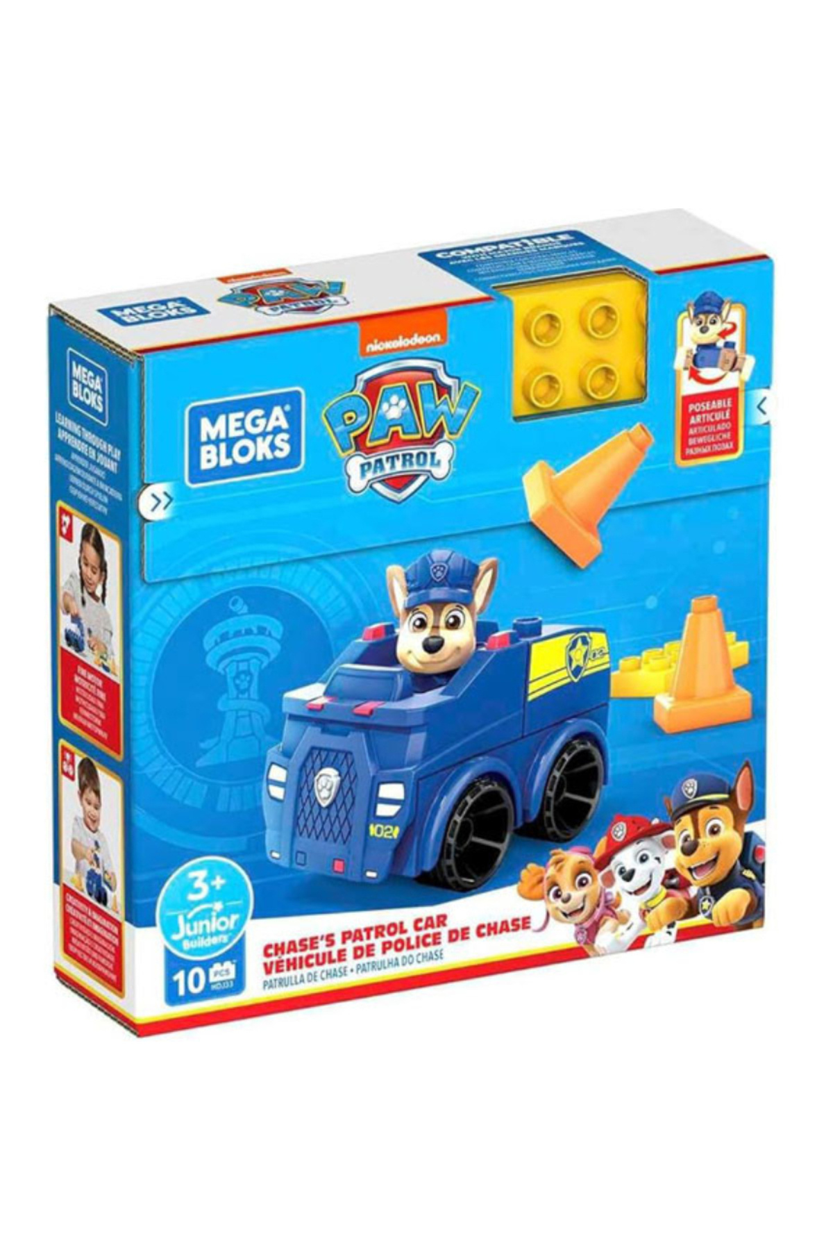 Mega Bloks-Mega Bloks Building Set - Paw Patrol, Chase's Car, 10 pieces 3
