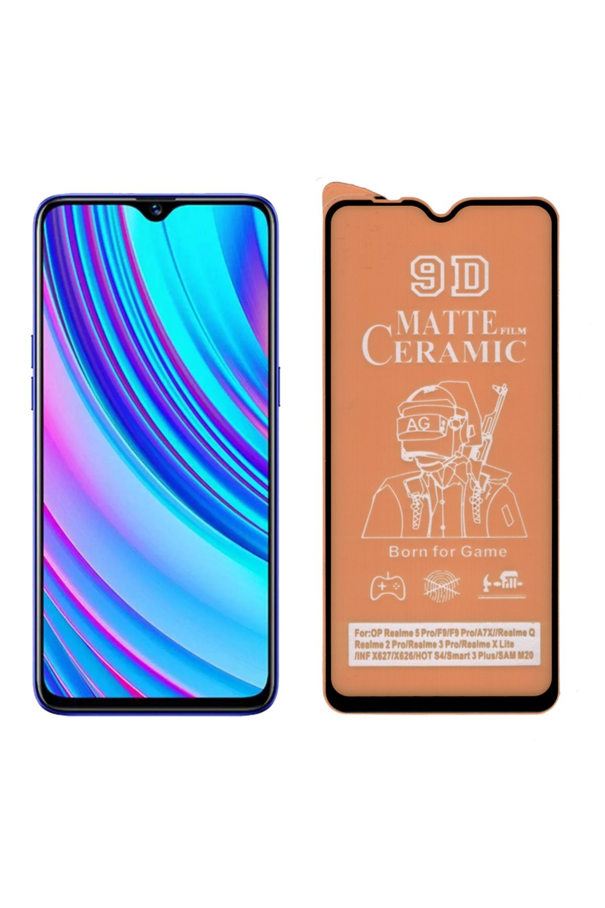 Smart Tech Realme 5 Pro tam Kaplayan 9d Mat Seramik Nano Cam ekran Koruyucu