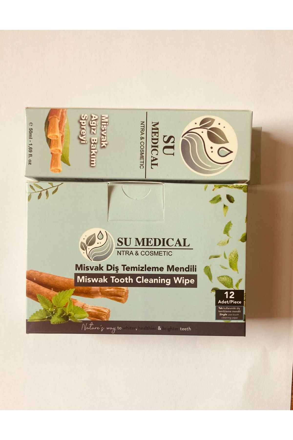 Su Medical Sağlık Misvak Özlü Diş Temizleme mendili ve Spreyi 2.li Set
