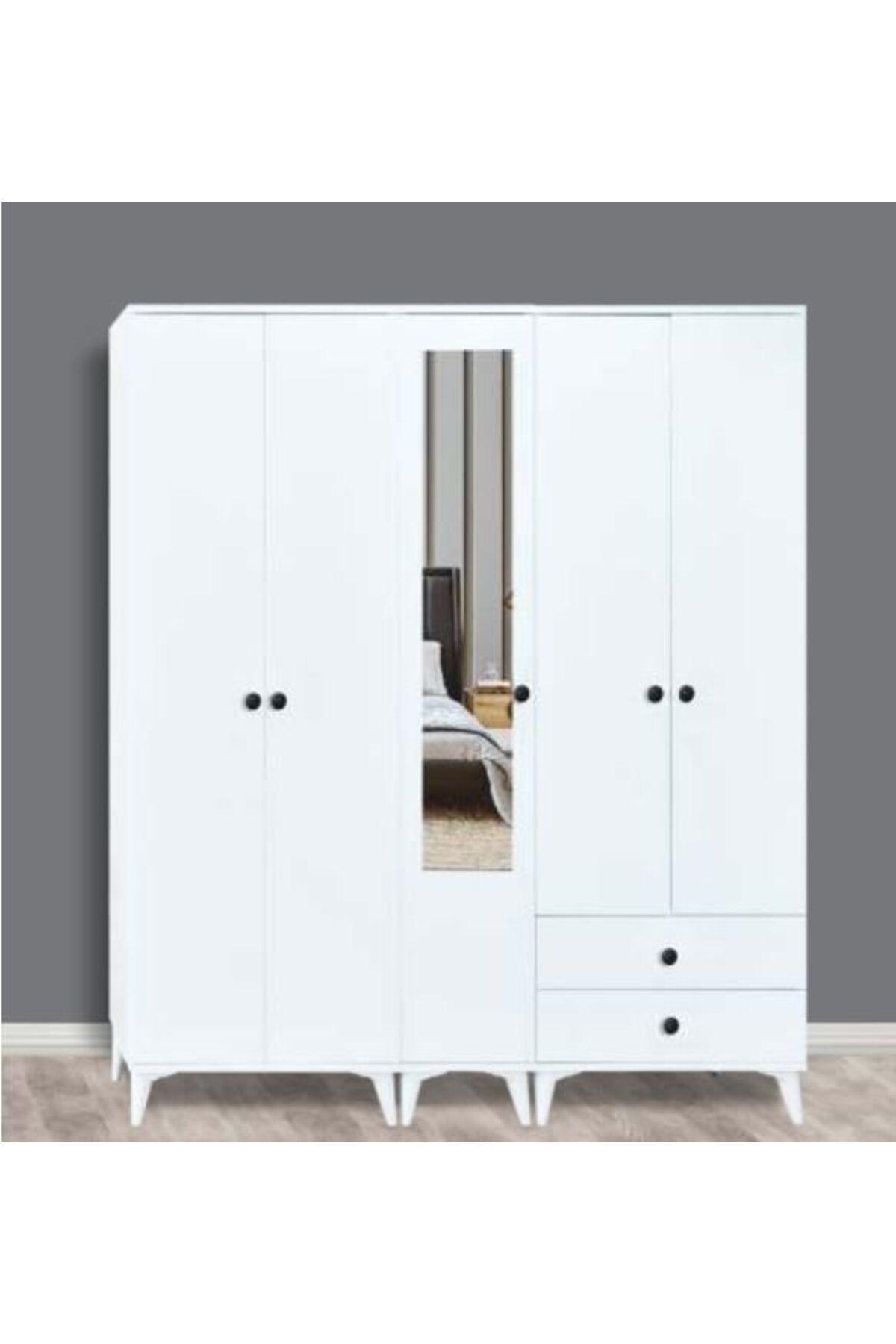 Yuvaset Home 5 KAPILI BEYAZ DOLAP