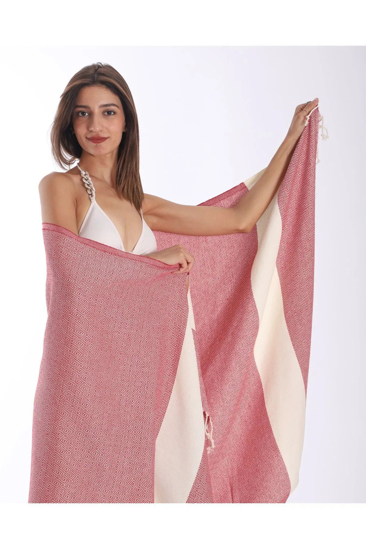 Lady Home %100 Doğal Pamuk Elmas Peştemal Banyo Havlusu Türk Havlusu Hamam Plaj Havlusu