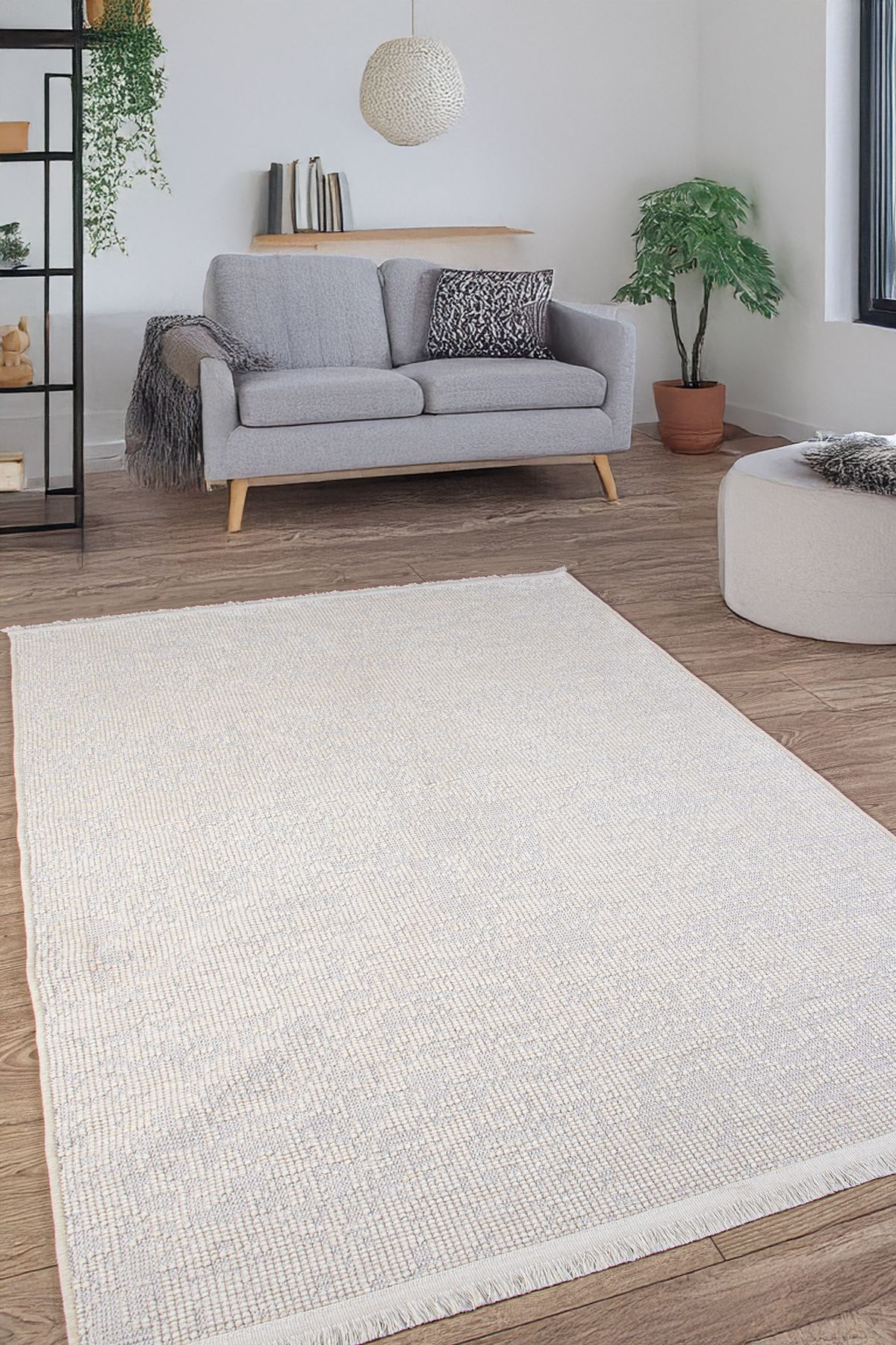 Halika Home Lazer Beyaz Yumuşak Dokulu Halı Kilim Düz Saçaklı Salon Mutfak Koridor Yolluk Dokuma Makine