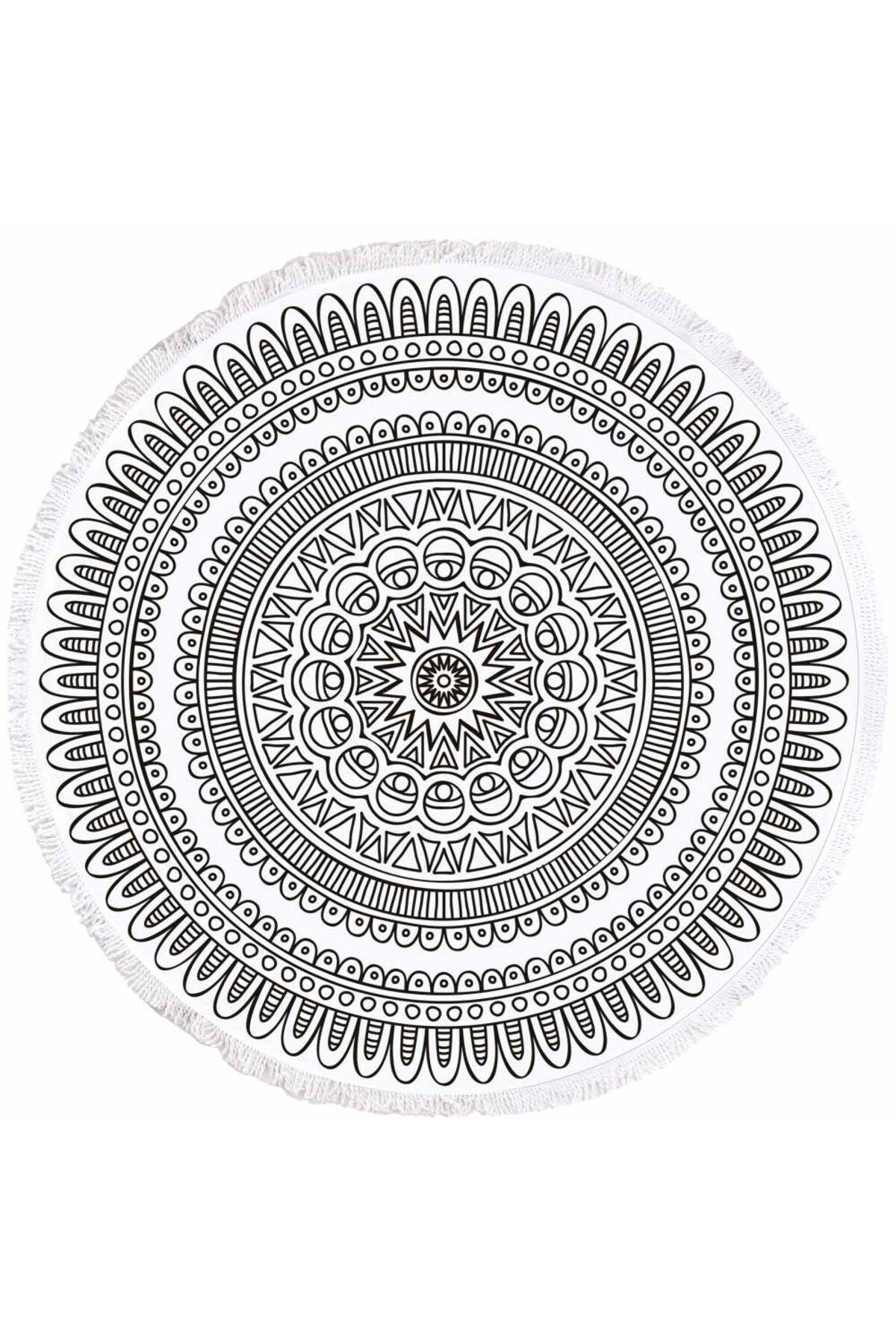 Fabeteks Mandala Geometrik Plaj Havlusu 150x150cm