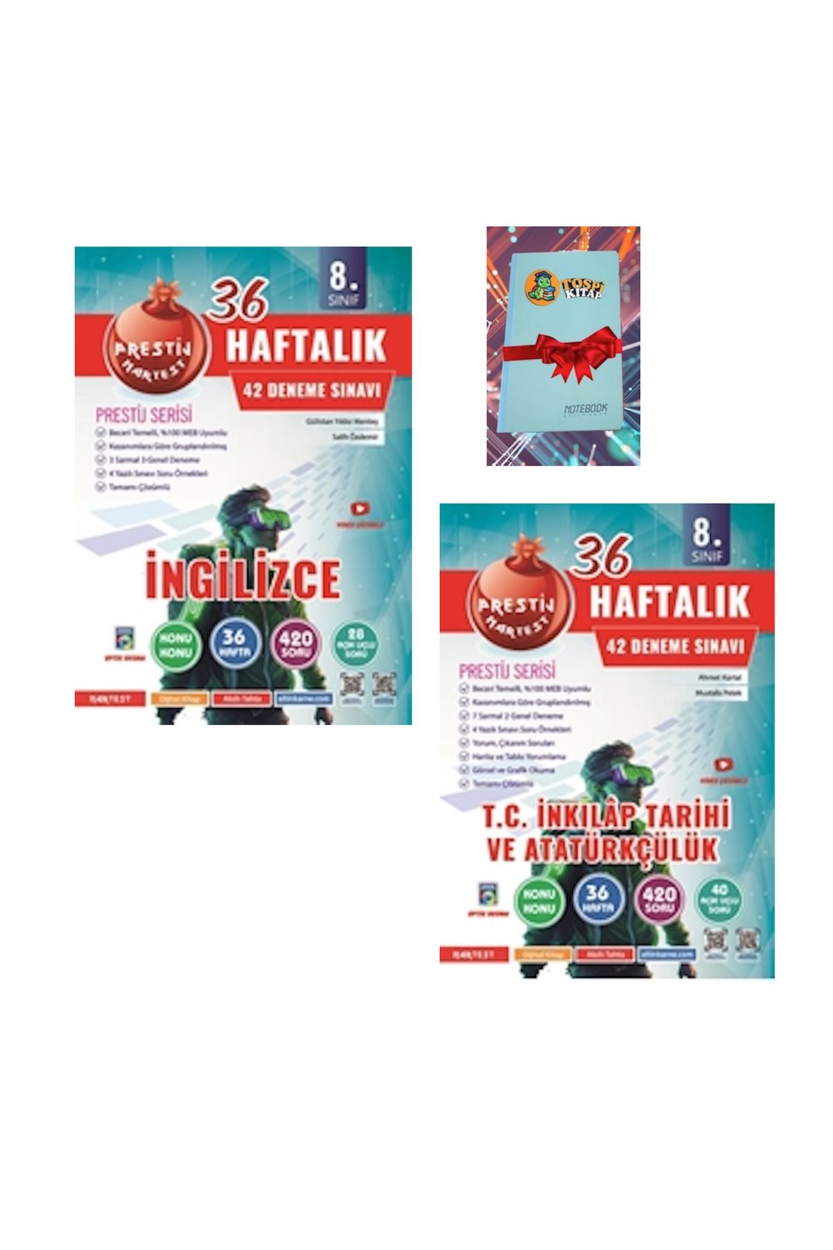 Nartest Yayınları 8. Sınıf Haftalık İNGİLİZCE +İNKILAP TARİHİ Denemeleri ( NOT DEFTERİ HEDİYE)