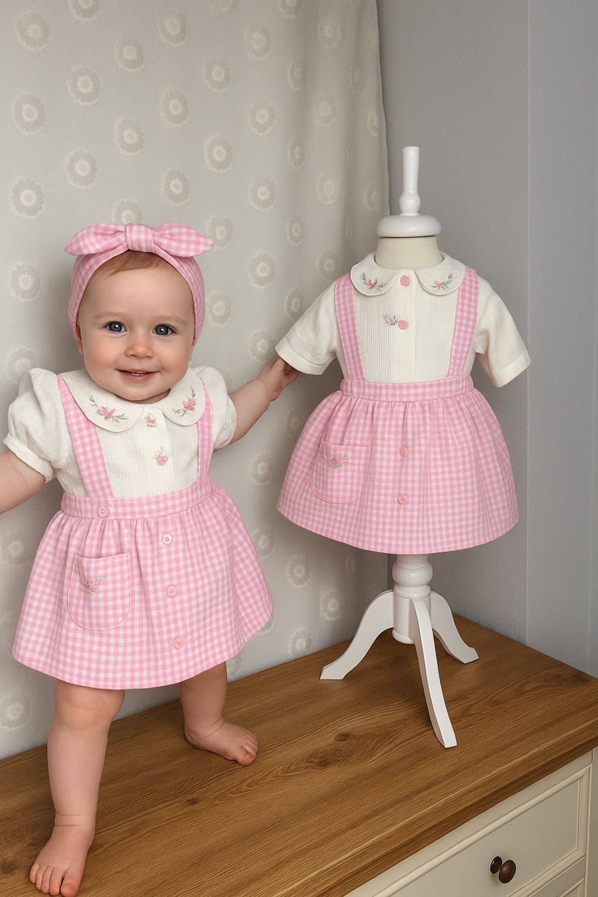 Necix's KIZ BEBEK 2Lİ SALOPET ELBİSE