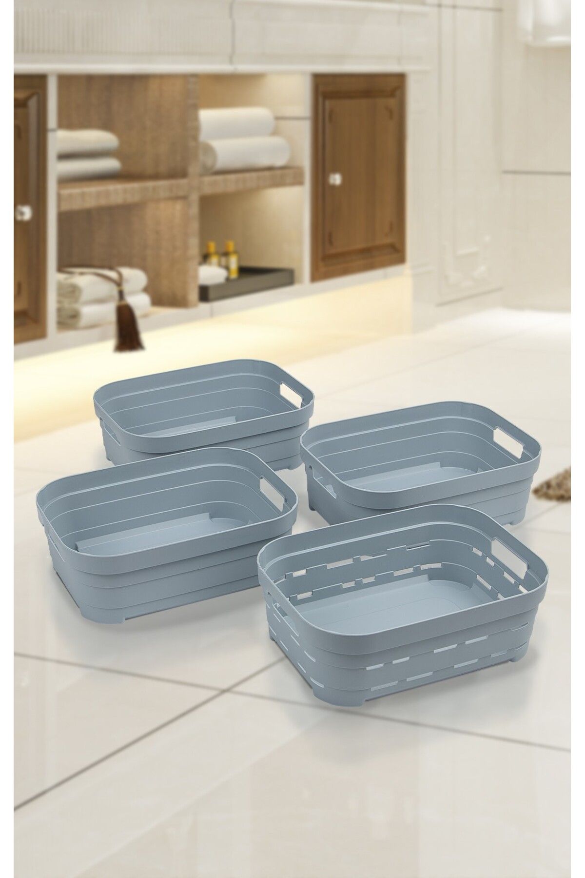 Nesto Home 4'lü Set Çok Amaçlı Sepet Kapaksız 4x2.8 litre