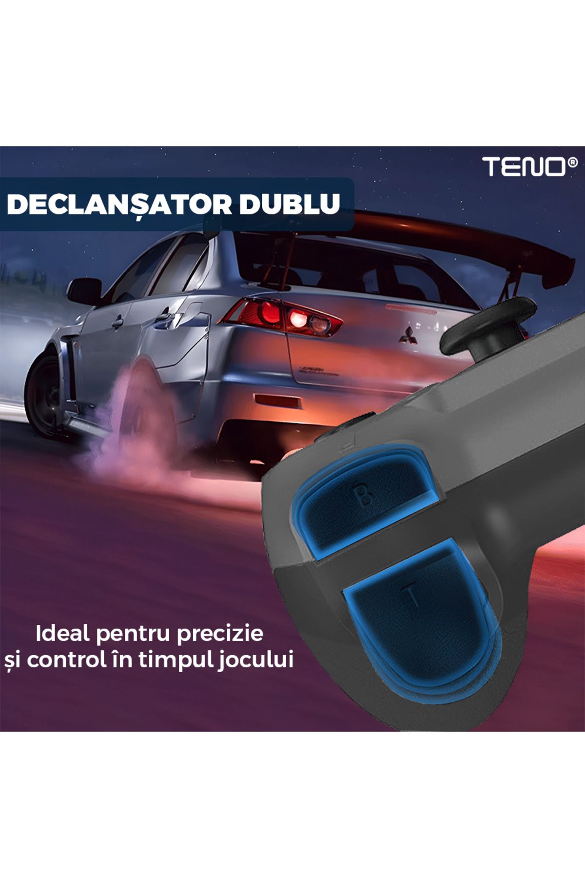 Teno-DoubleShock Teno® Wireless Controller, compatible with PS4, analog joysticks, metallic gray 8