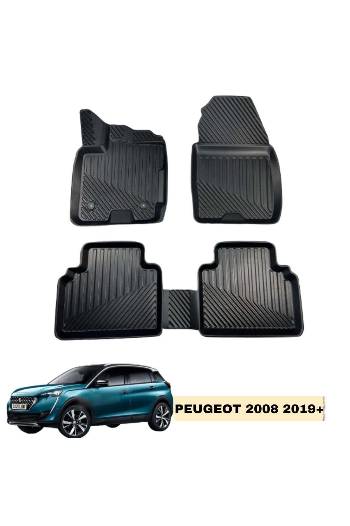 Black Gold Peugeot 2008 2019+ 3D Araca Özel Oto Paspas