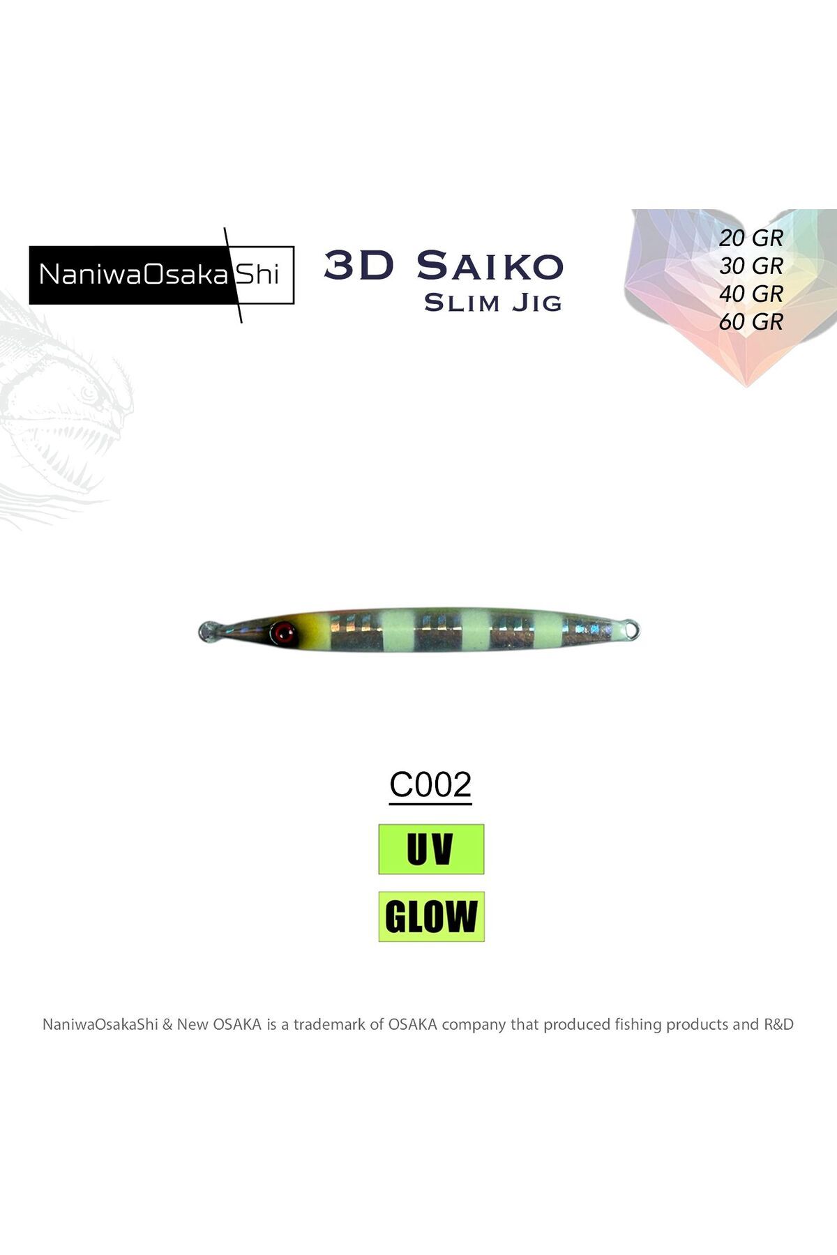 Osaka NaniwaOsakaShi 3D Saiko Slim Jig 30Gr C002