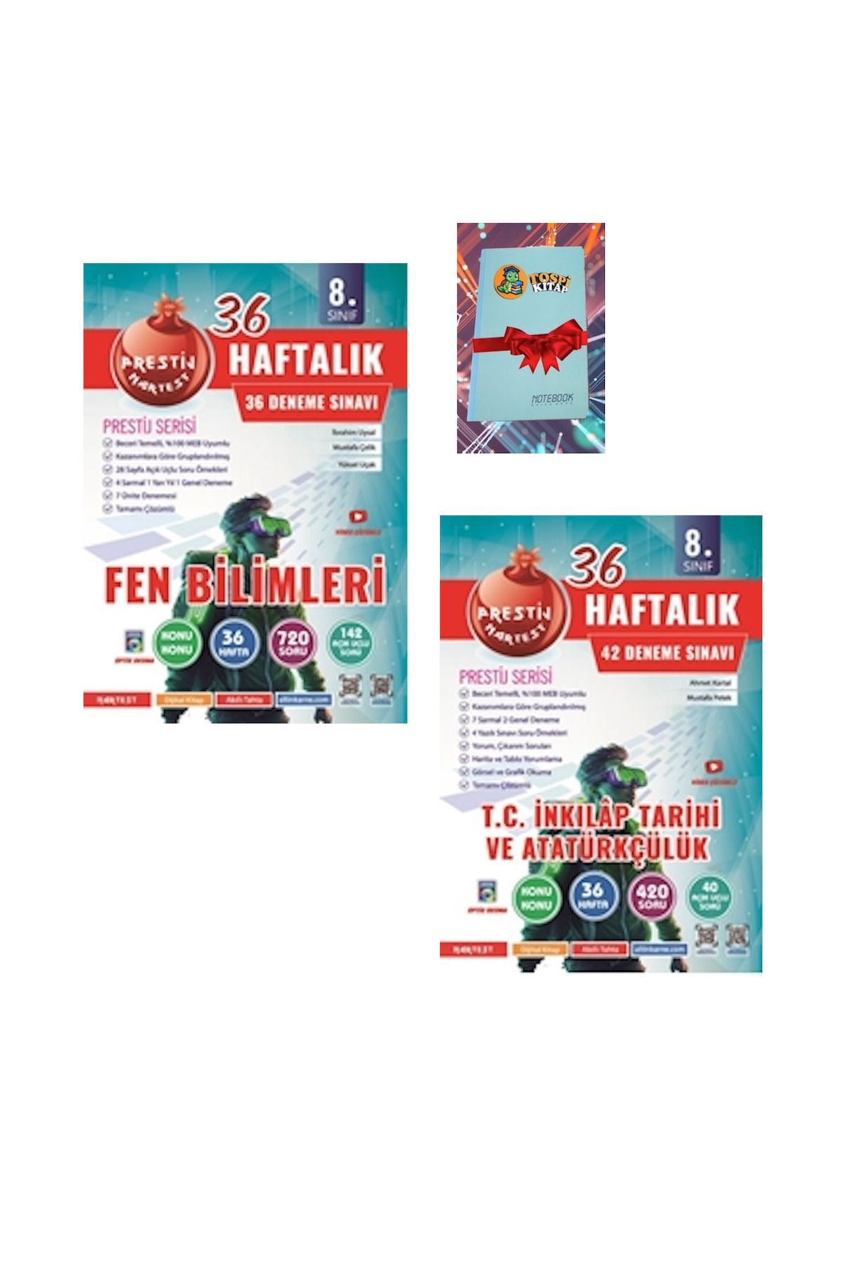 Nartest Yayınları 8. Sınıf Haftalık FEN BİLİMLERİ + İNKILAP TARİHİ Denemeleri ( NOT DEFTERİ HEDİYE)