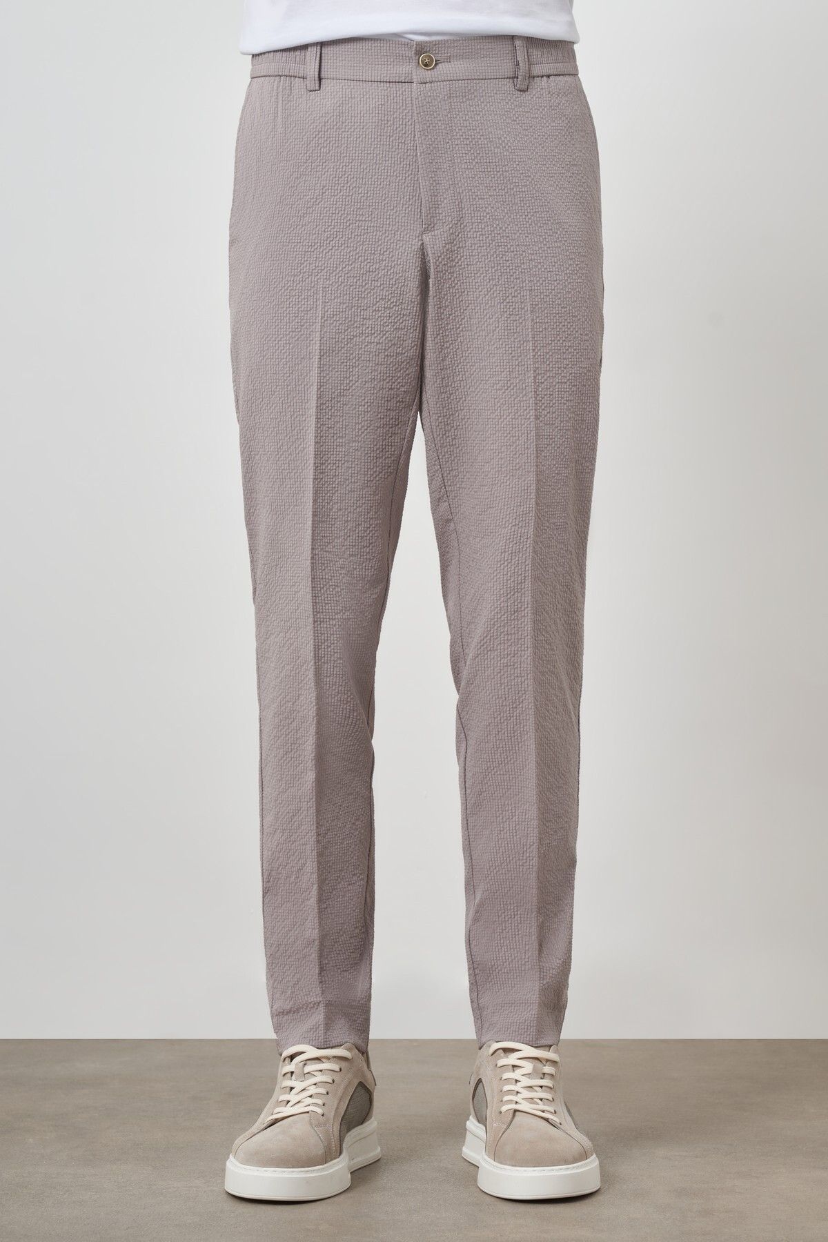 Morven Erkek Bej Polyester Lastikli Trend Slim Fit Pantolon