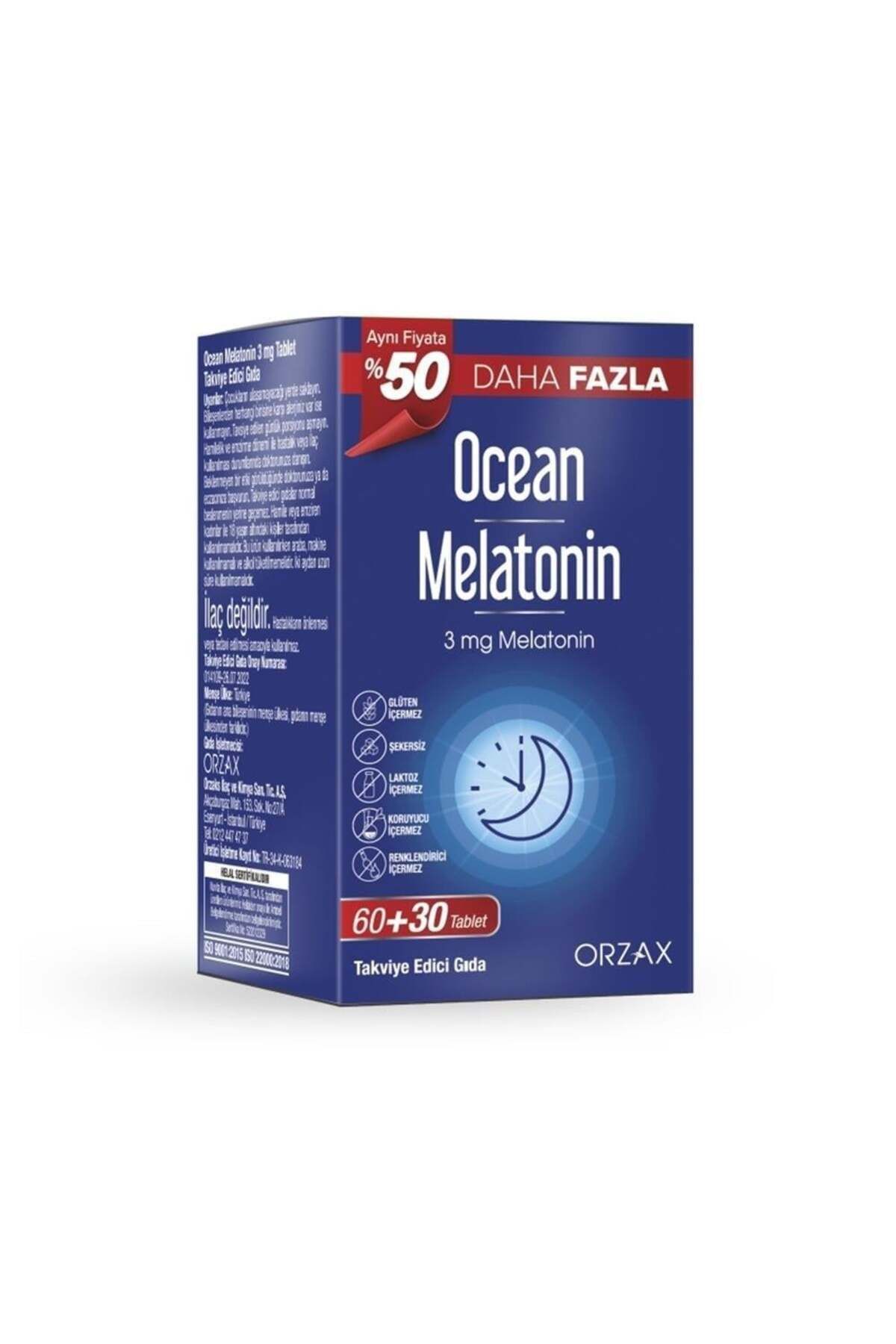 Ocean Orzax Ocean Melatonin 3 mg 60+30 Tablet