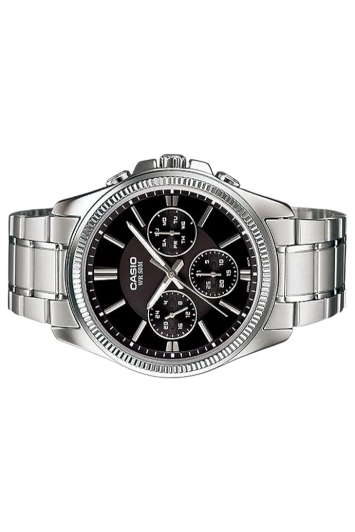 Casio-ساعة كاسيو للرجال بمينا أسود تناظرية - MTP-1375D-1A 3