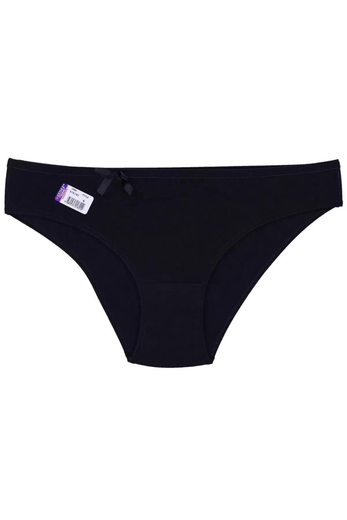 SEDEF YILDIZ 12 Adet Yıldızı Likralı Düz Bikini Külot 1065