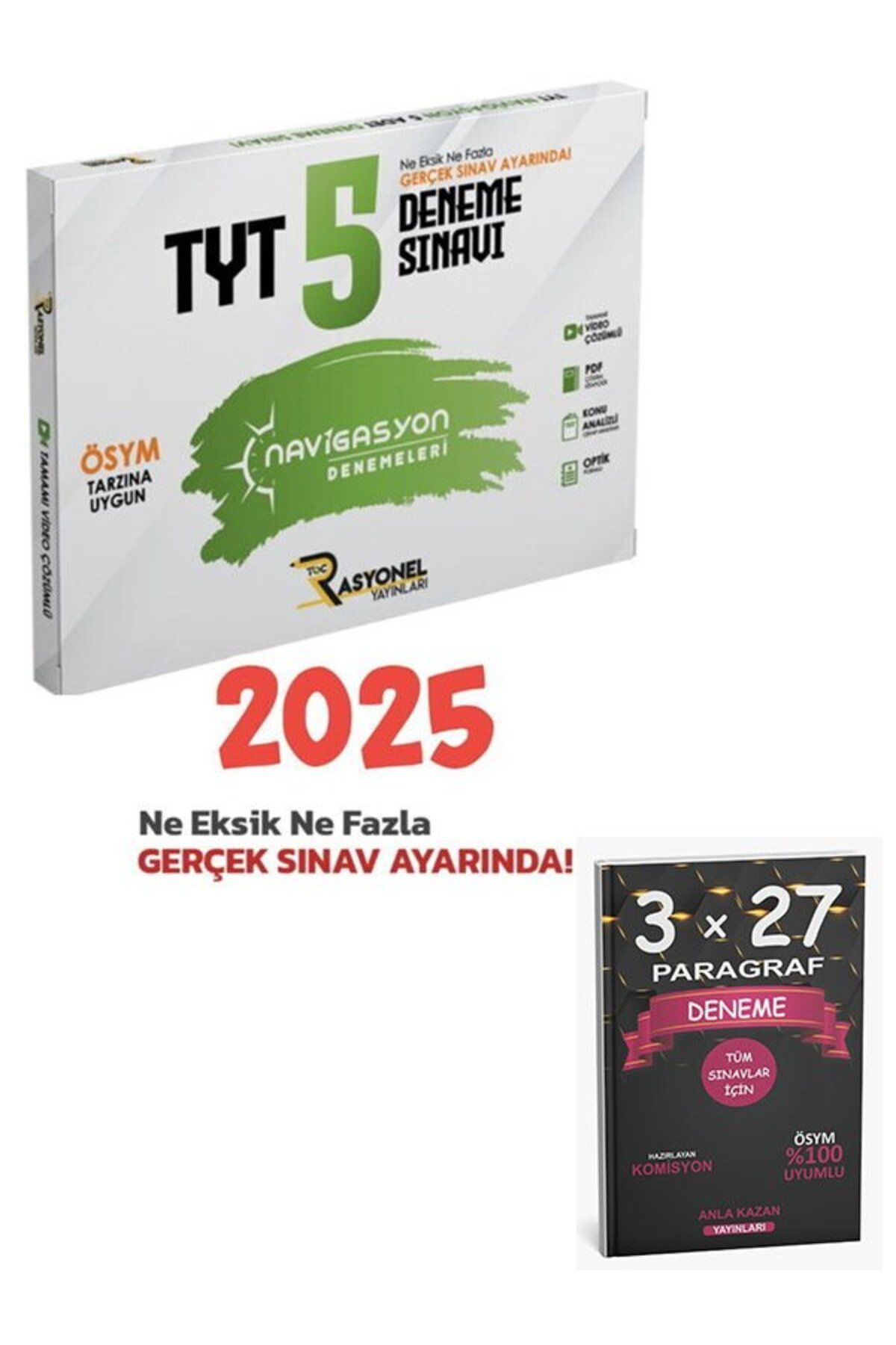 Anla Kazan Yayınları Rasyonel Yayınları 2025 TYT Tüm Dersler Navigasyon 5 Paket Deneme