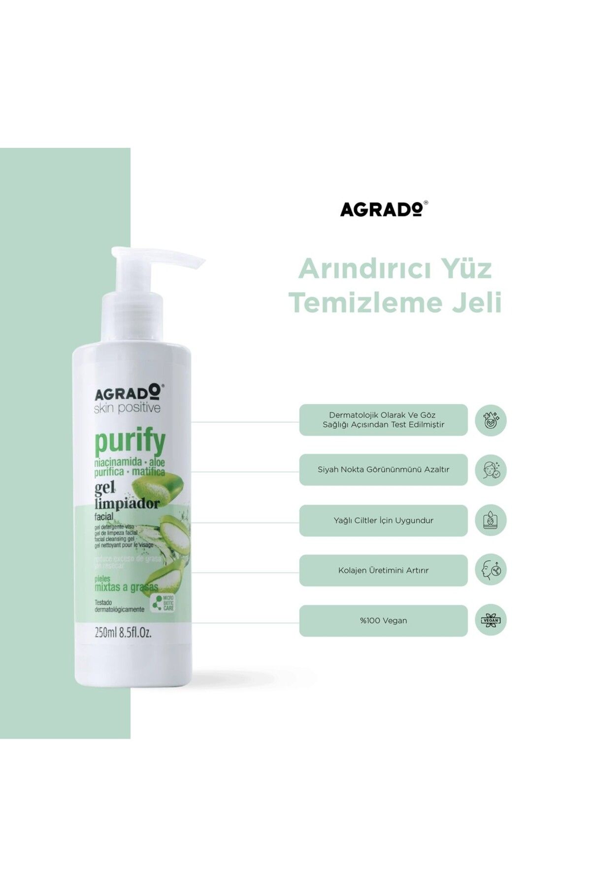 Agrado Arındırıcı Yüz Temizleme Jeli (250ml)