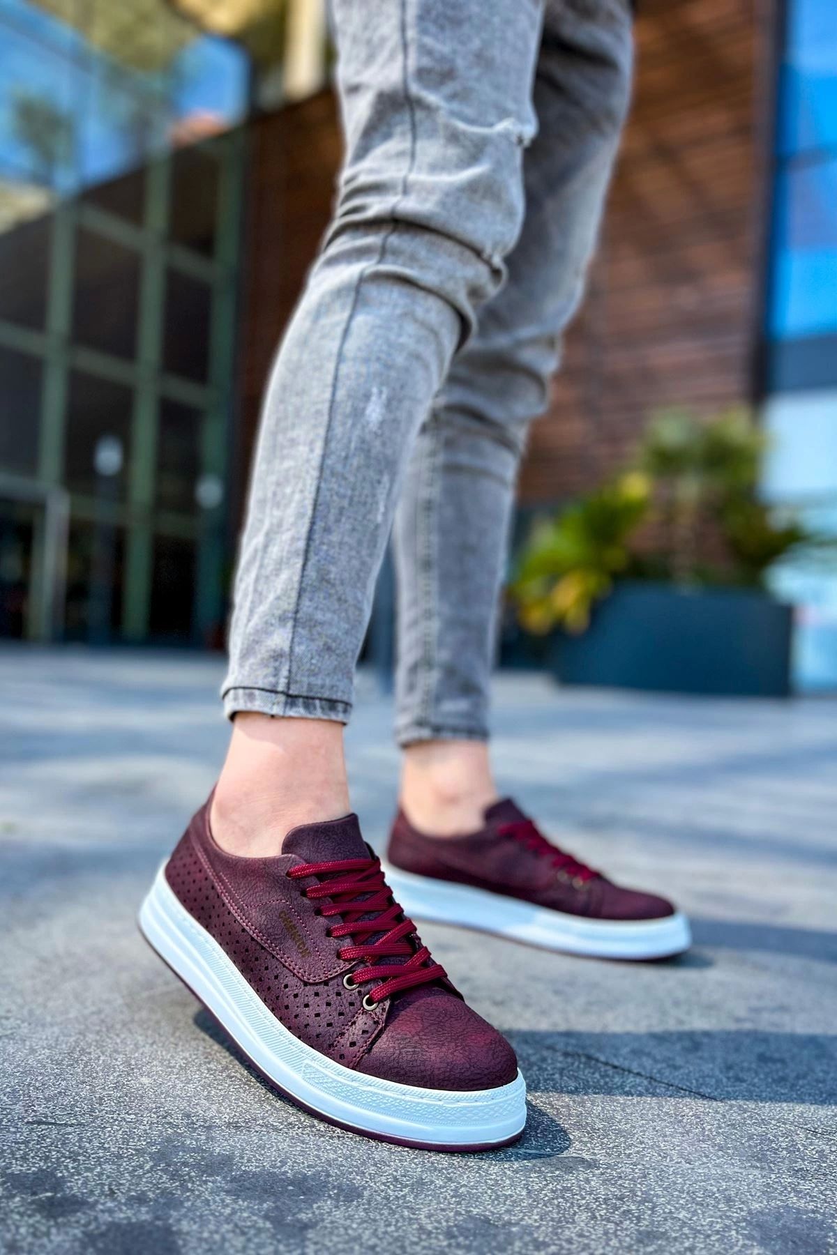 TB Terzi Bey TB043 CBT Cowien Erkek Ayakkabı BORDO