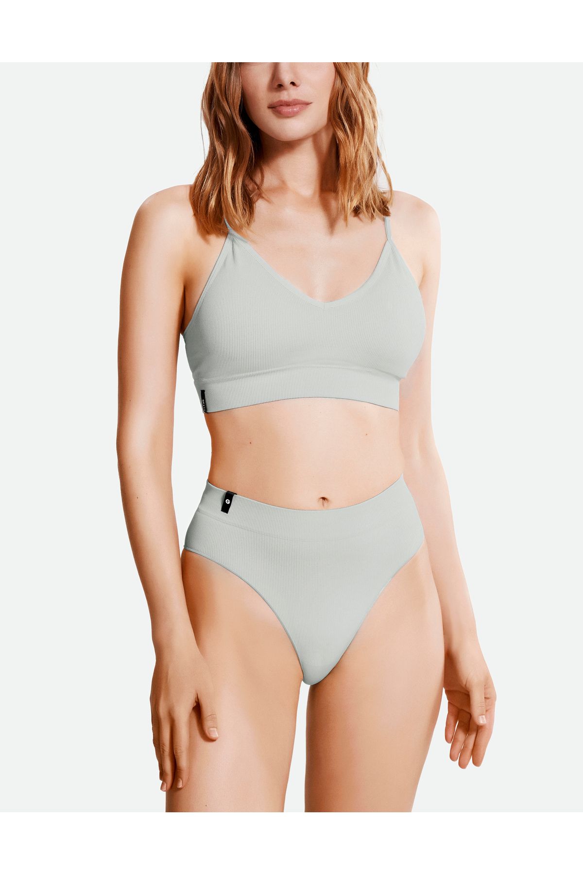 Gfity RibSeamless Fitilli Klasik V Kesim Külot- Pearl Blue